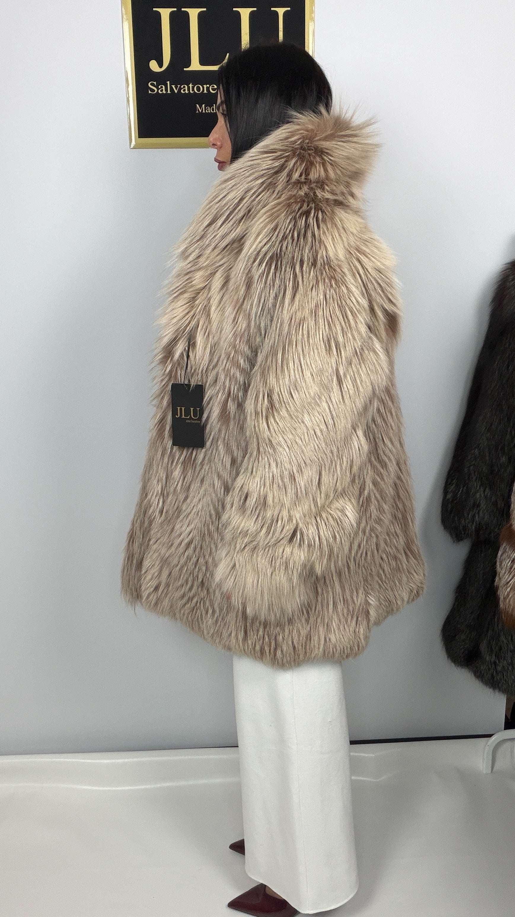 Giacca in Volpe Argentata Tortora Beige – 80 cm – dettaglio 4