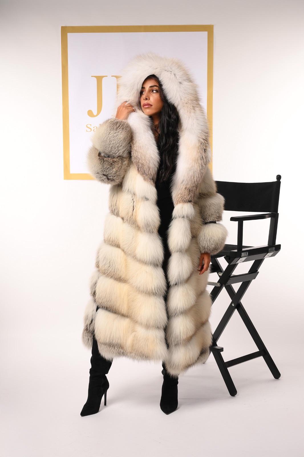 Cappotto in volpe fawn light