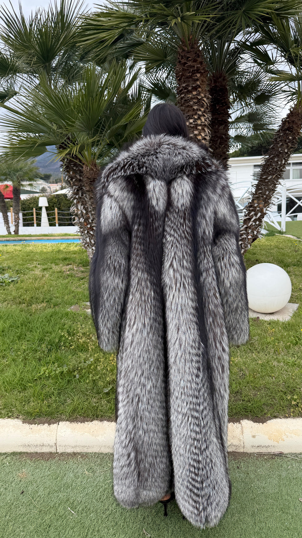 Cappotto in volpe argentata filettata – dettaglio 4