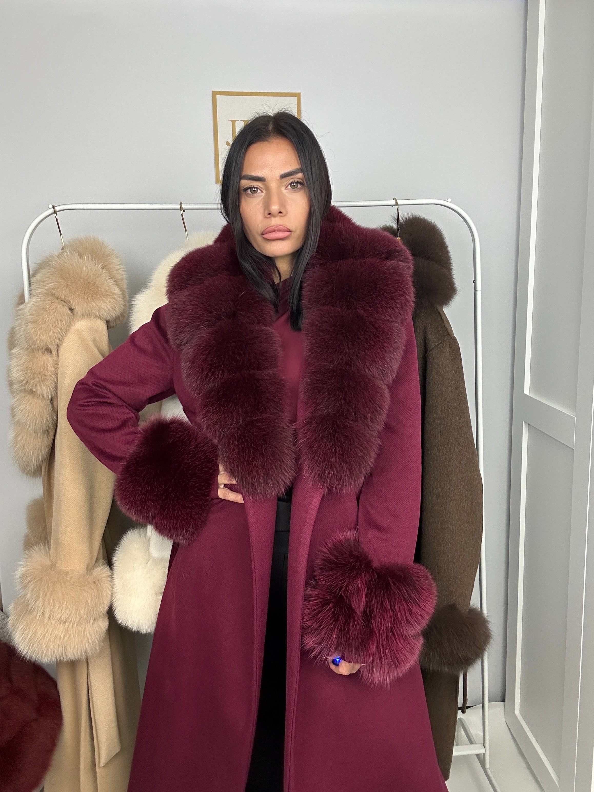 Cappotto in lana e volpe