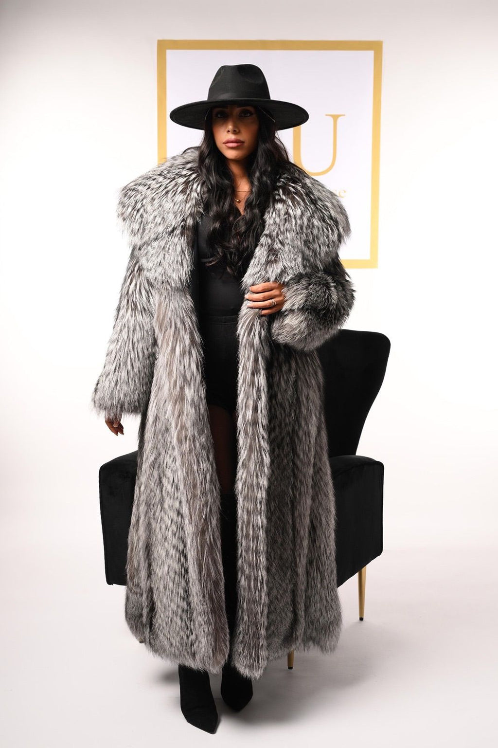 Cappotto in volpe argentata