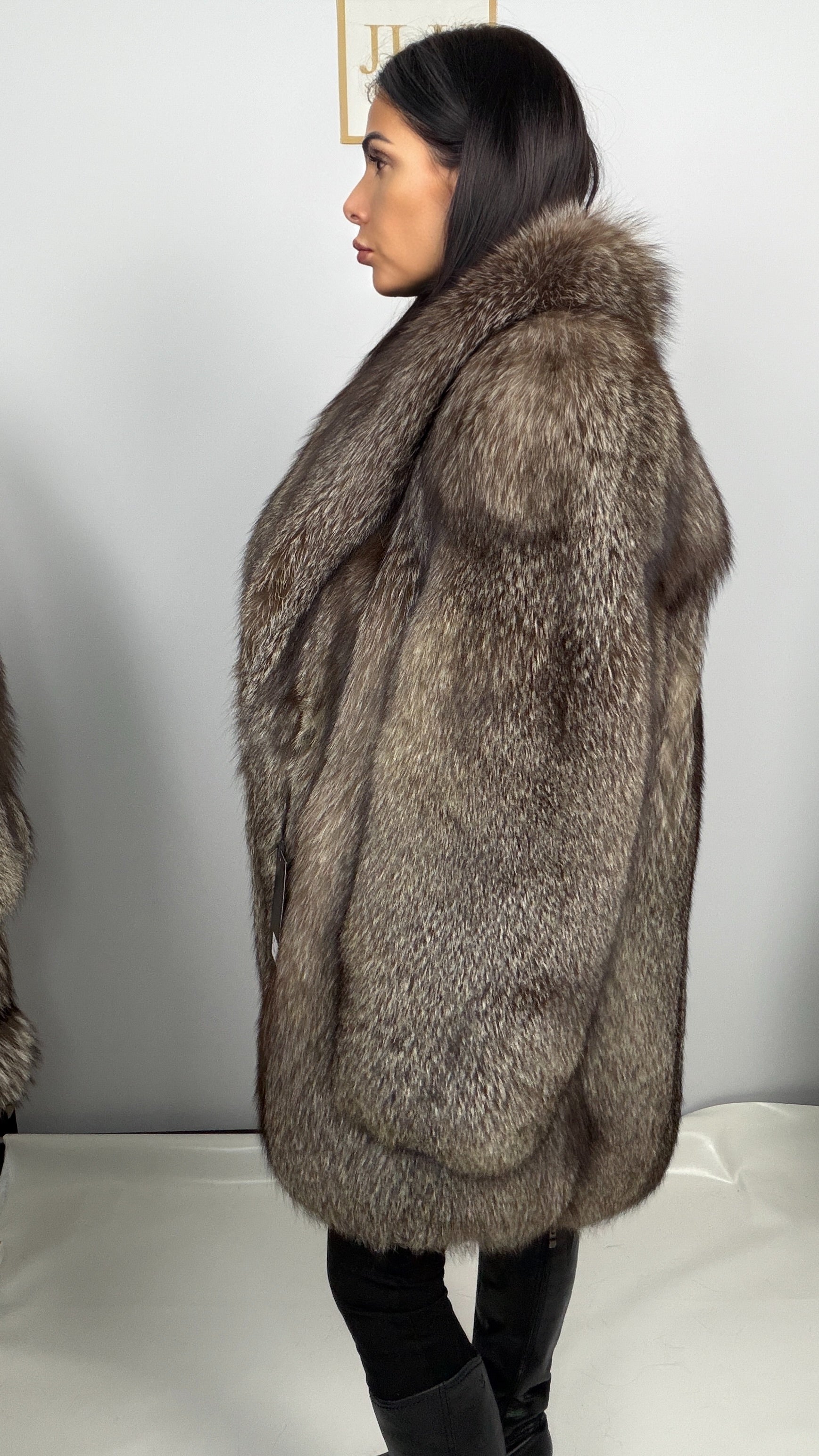 Giacca in Volpe Frost Pelle Intera con Collo Sciallato – Giada – dettaglio 2