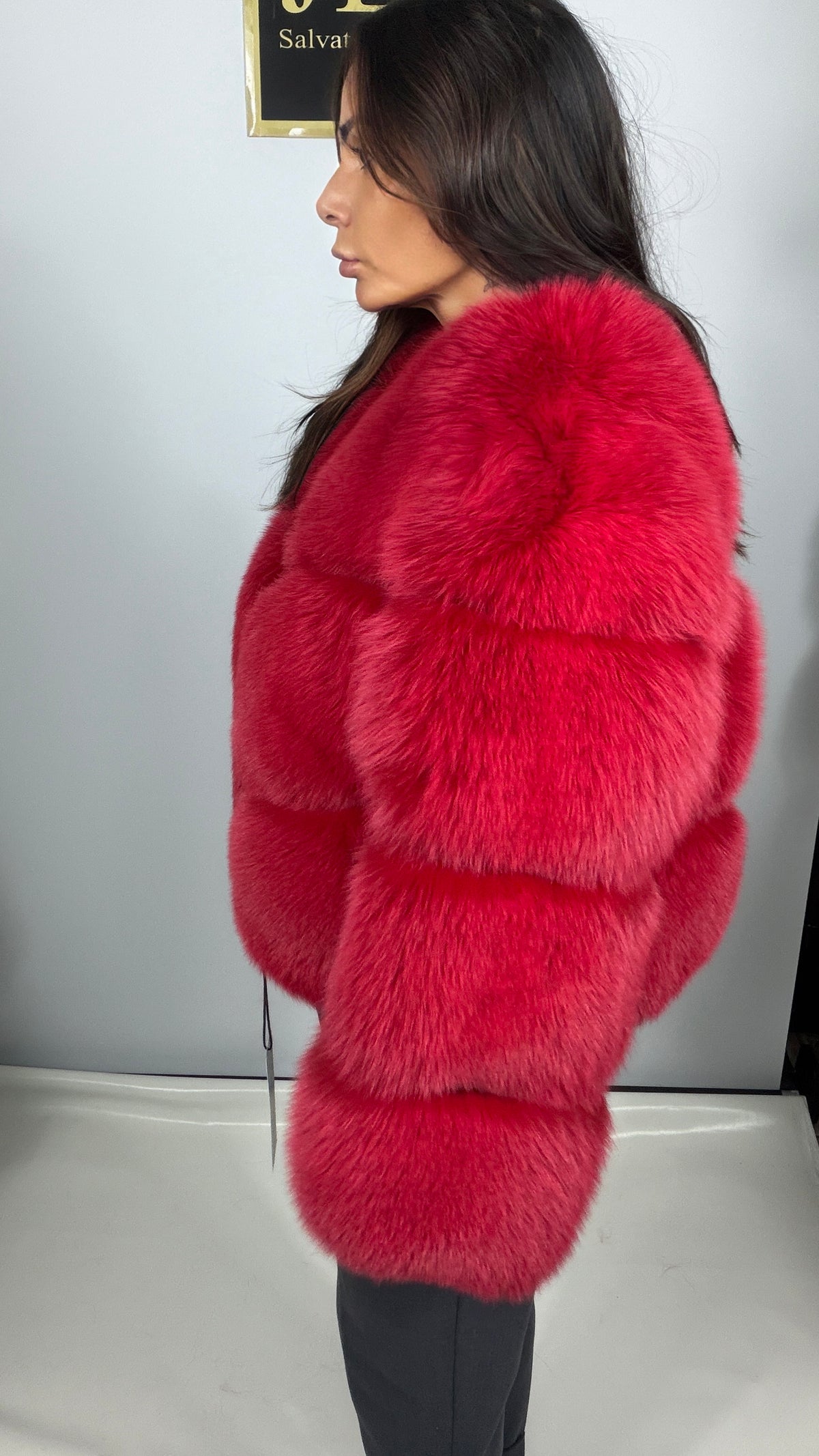 Giacca in volpe rossa collo Chanel