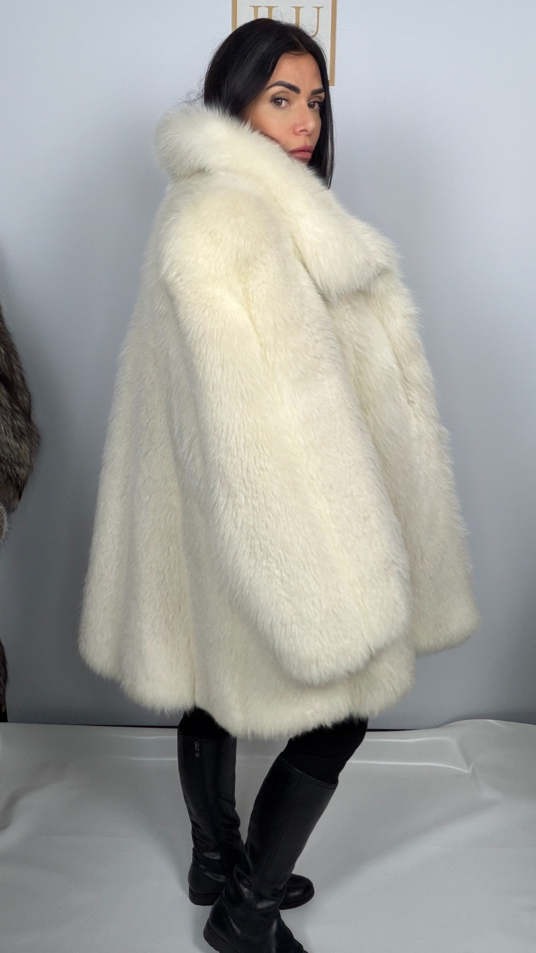 Giacca in Volpe Shadow Pelle Intera con Collo Camicia – Lux – dettaglio 6