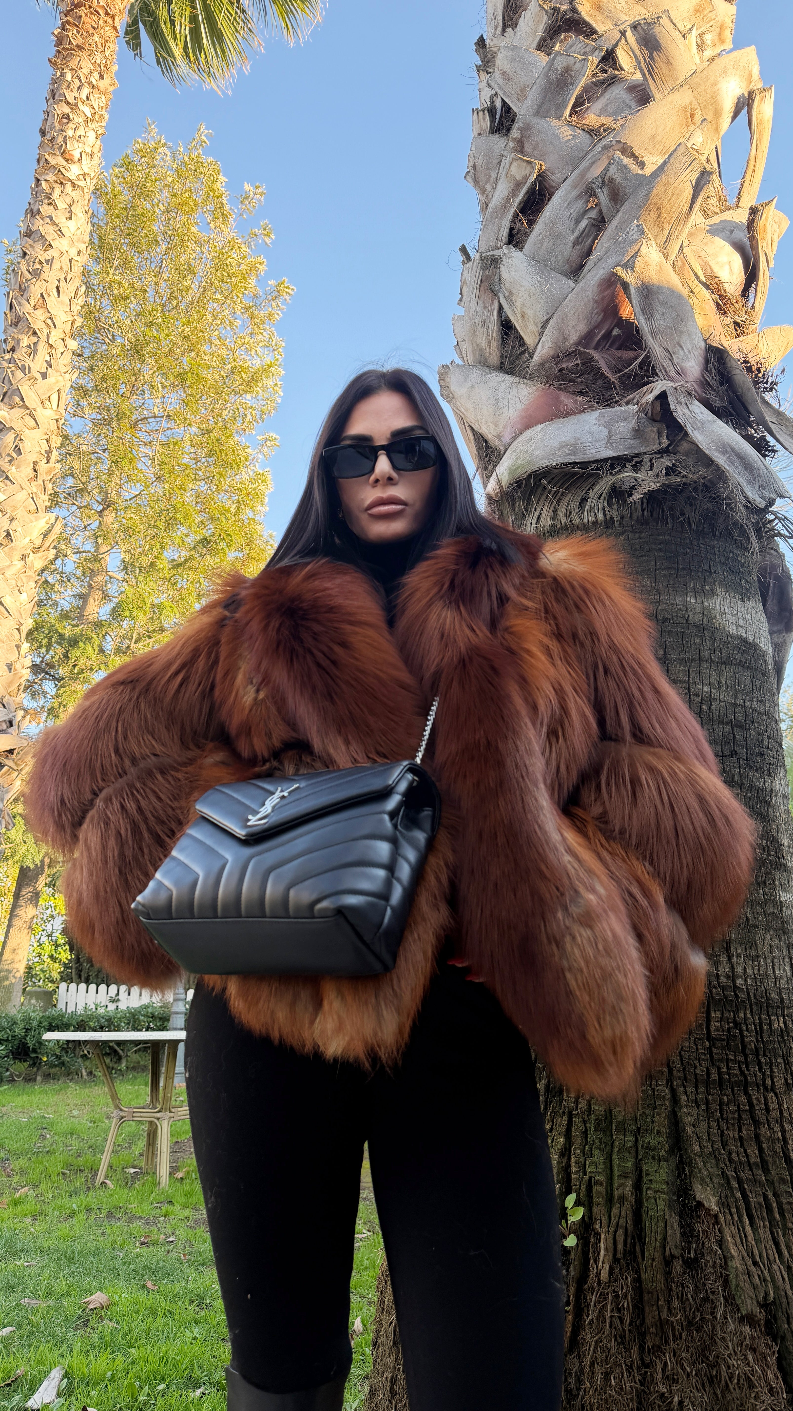 Giacca in Volpe Rossa Pelle Intera con Collo Sciallato – pelliccia di lusso artigianale Made in Italy