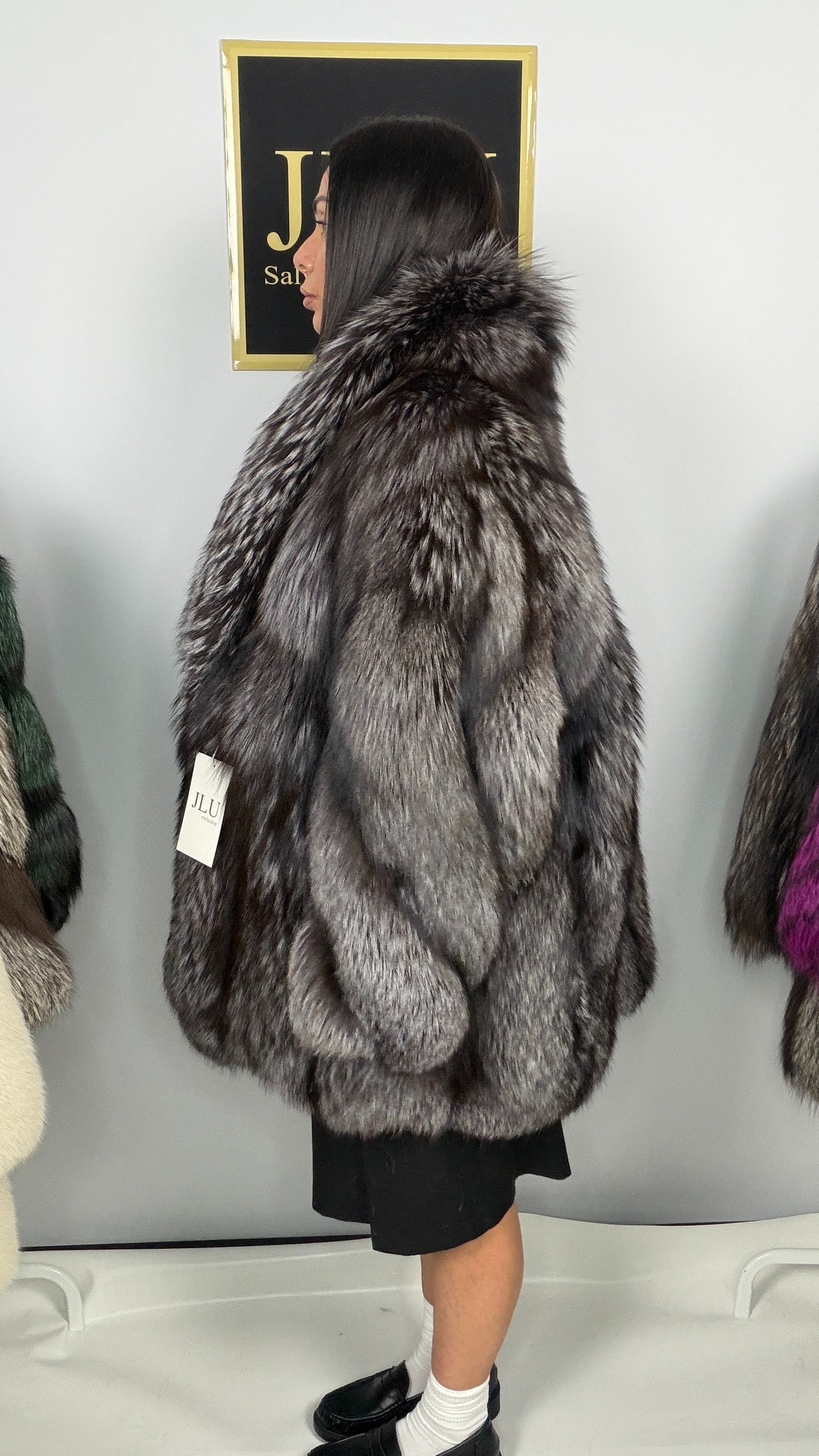 Giacca in Volpe Argentata Grigia – 80 cm – dettaglio 3