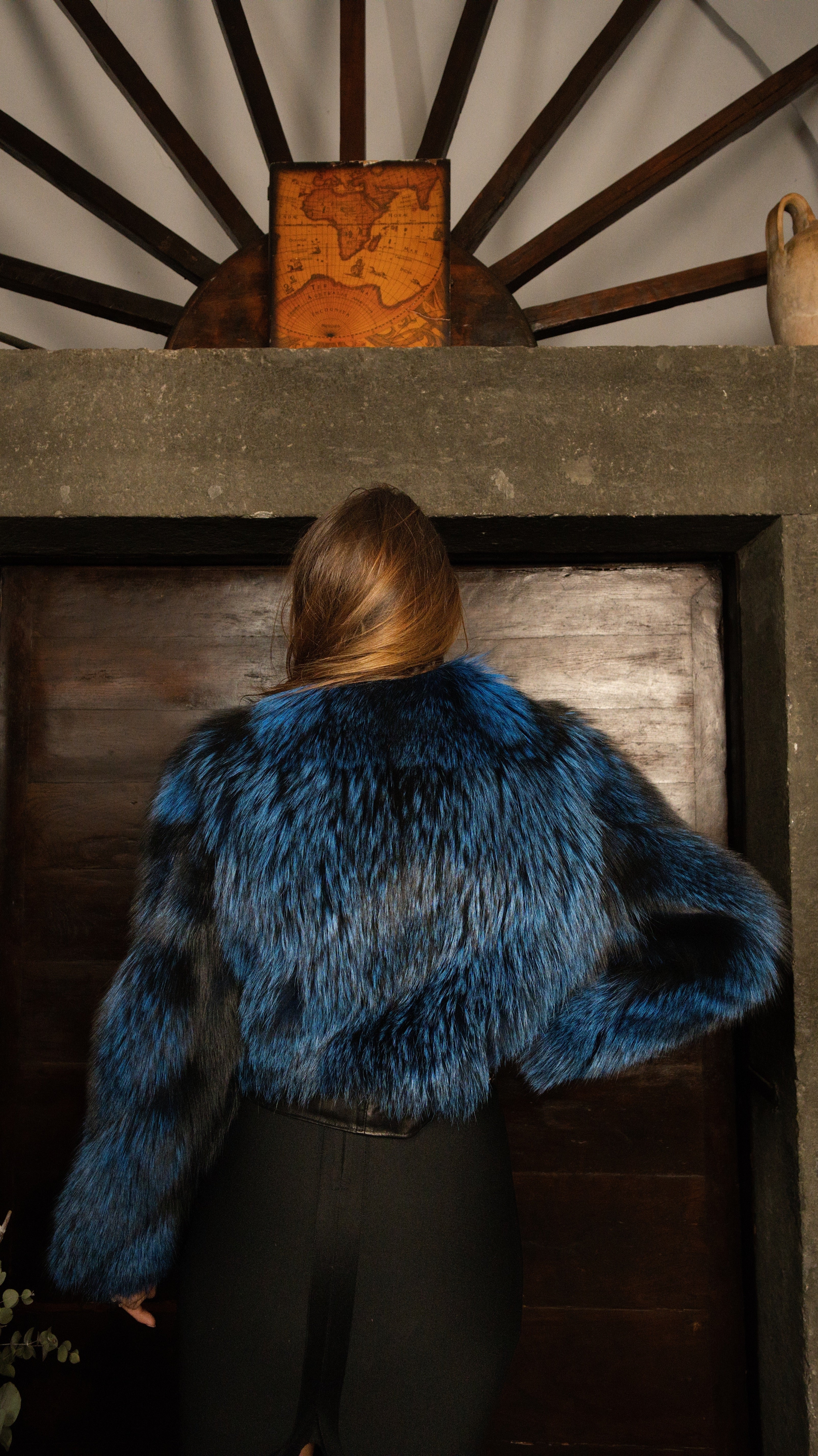 Chiodo in volpe argentata