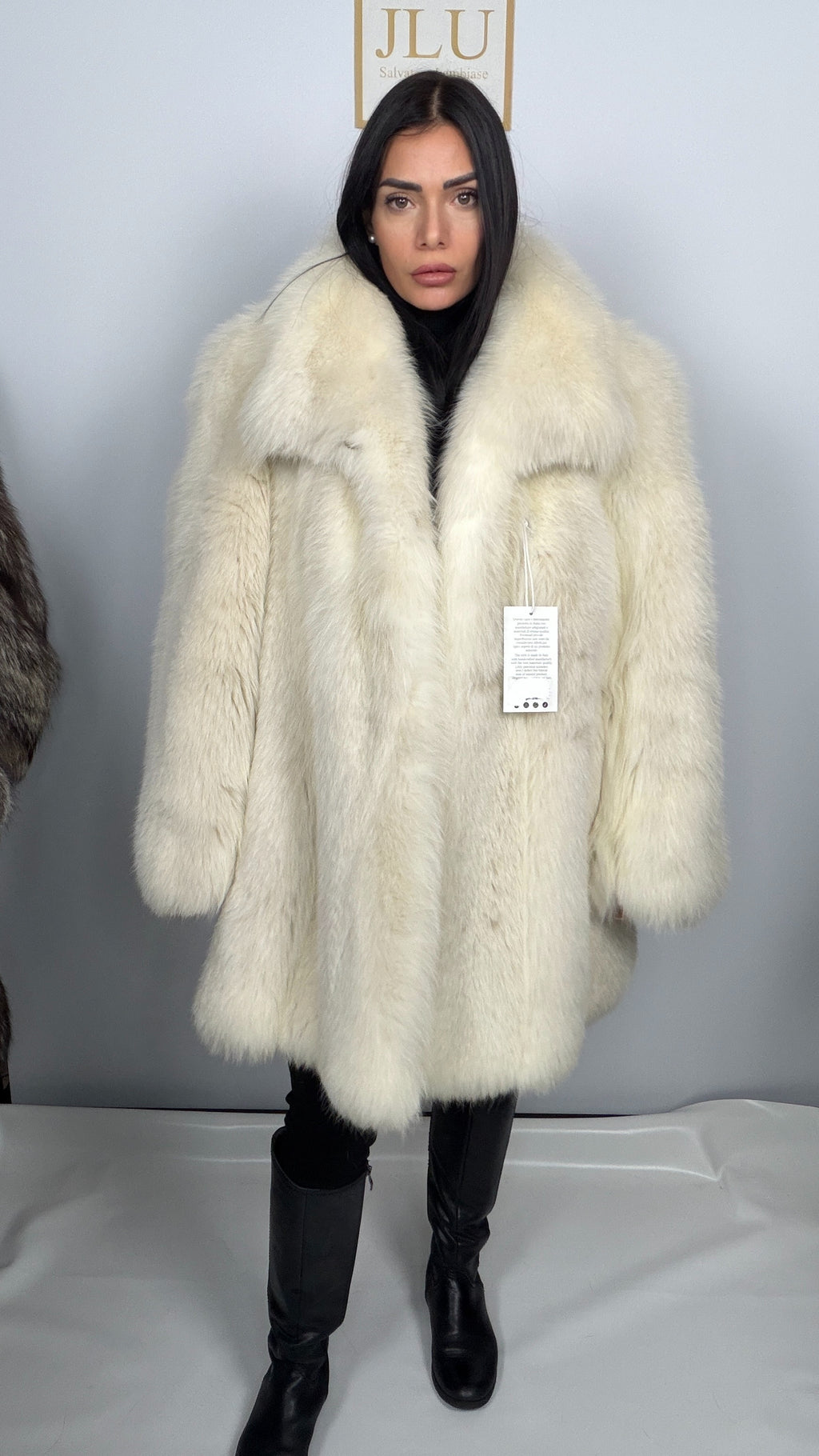 Giacca in Volpe Shadow Pelle Intera con Collo Camicia – Lux – dettaglio 5