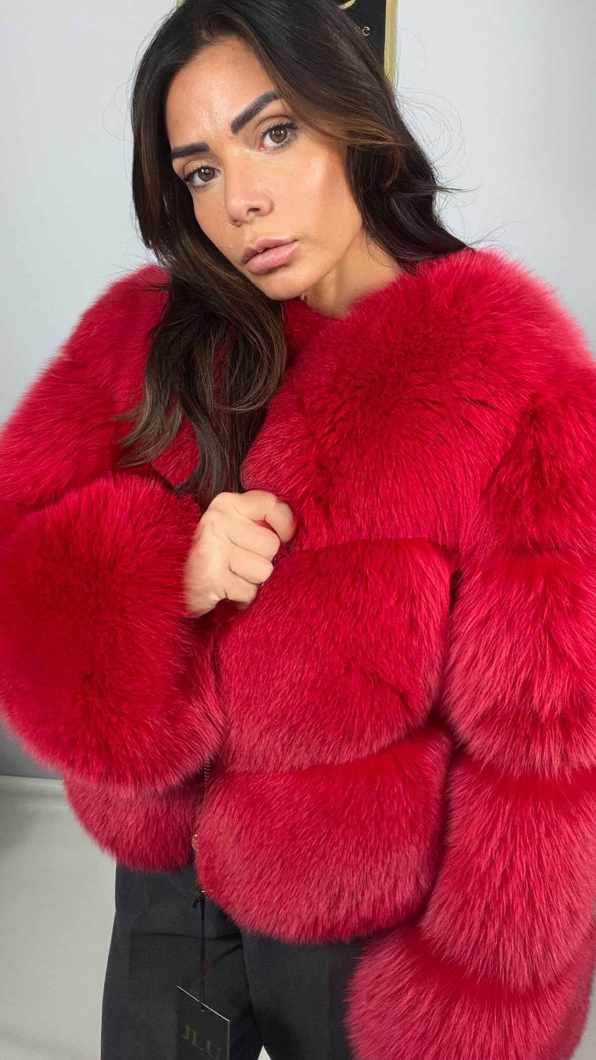 Giacca in volpe rossa collo Chanel