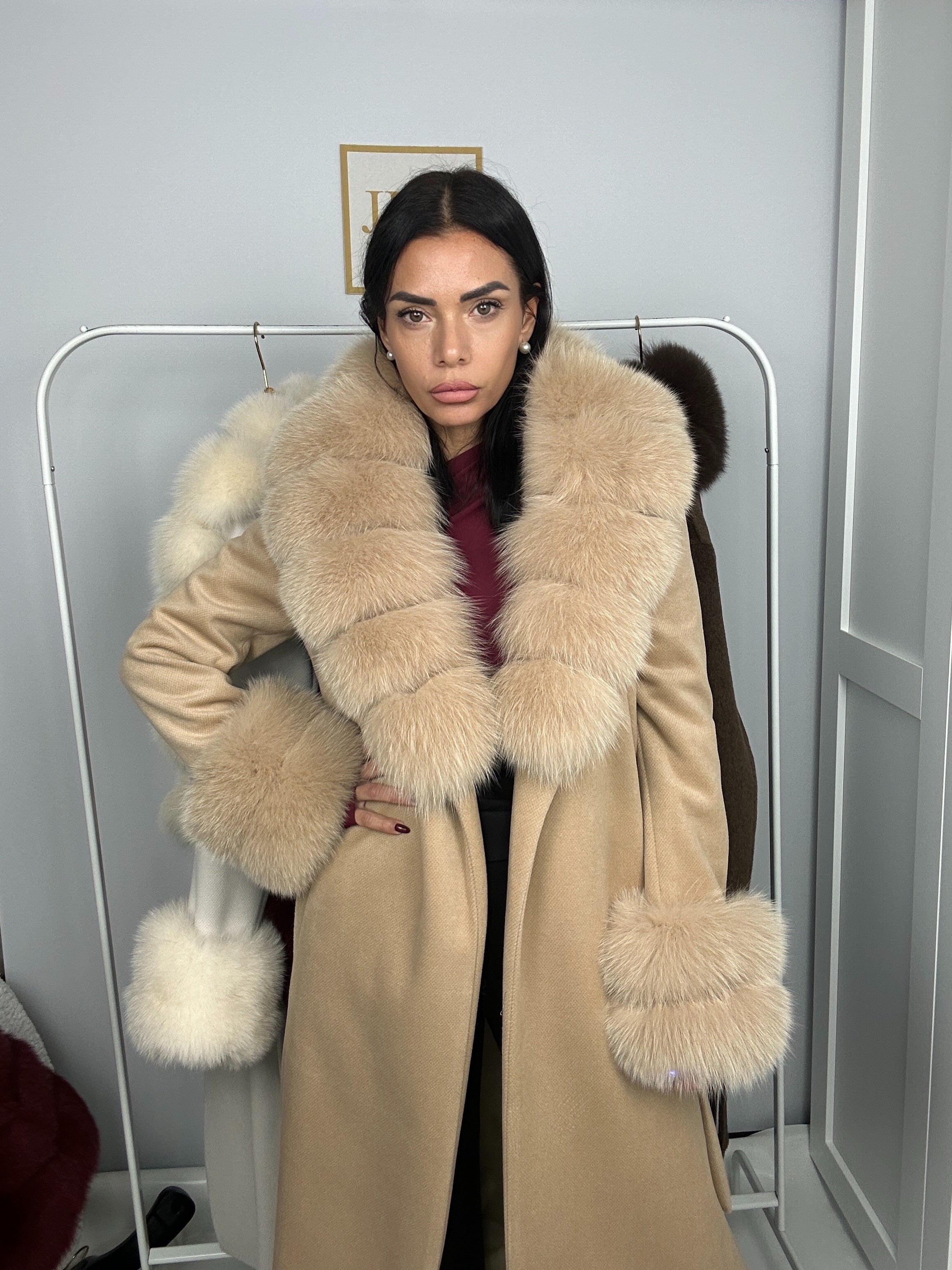 Cappotto in lana e volpe