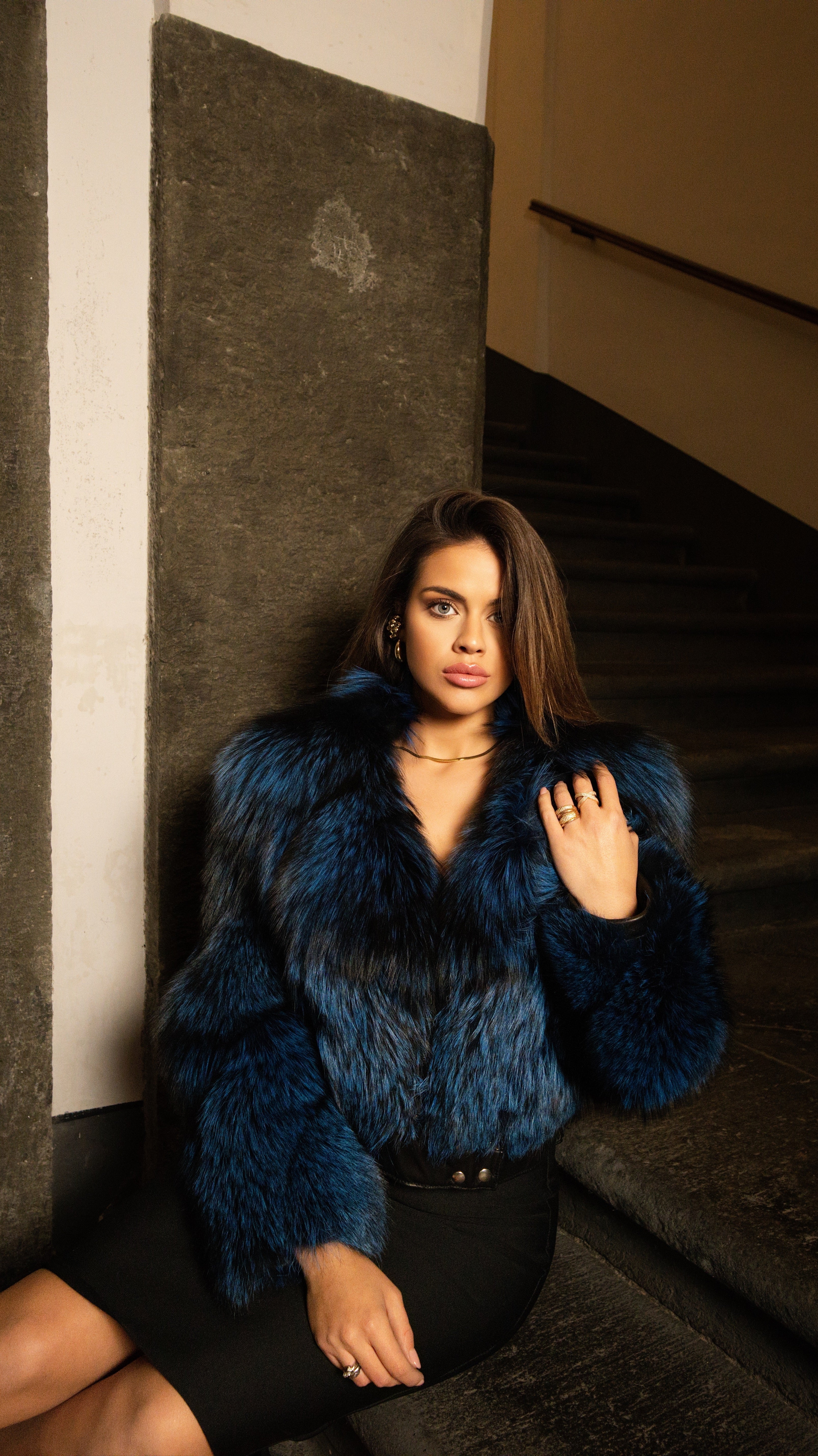 Chiodo in volpe argentata