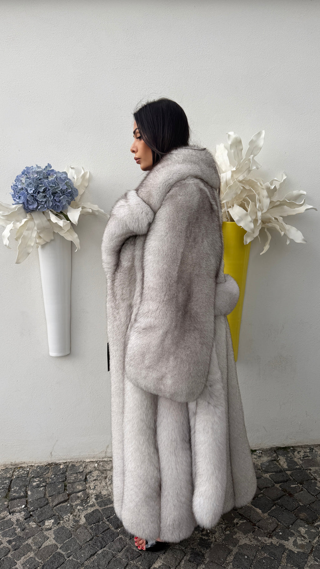 Cappotto in Volpe di Groenlandia Pelle Intera con Collo e Bavero – dettaglio 4