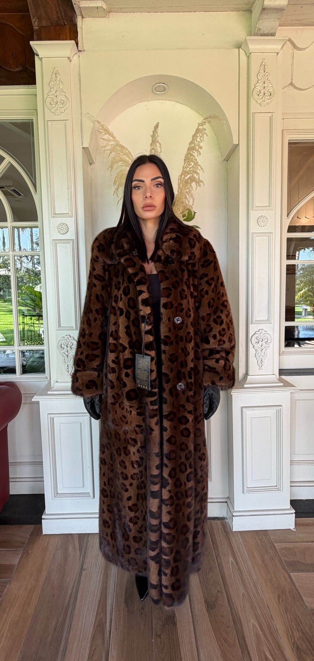 Cappotto in visone giaguaro reversibile – pelliccia di lusso artigianale Made in Italy