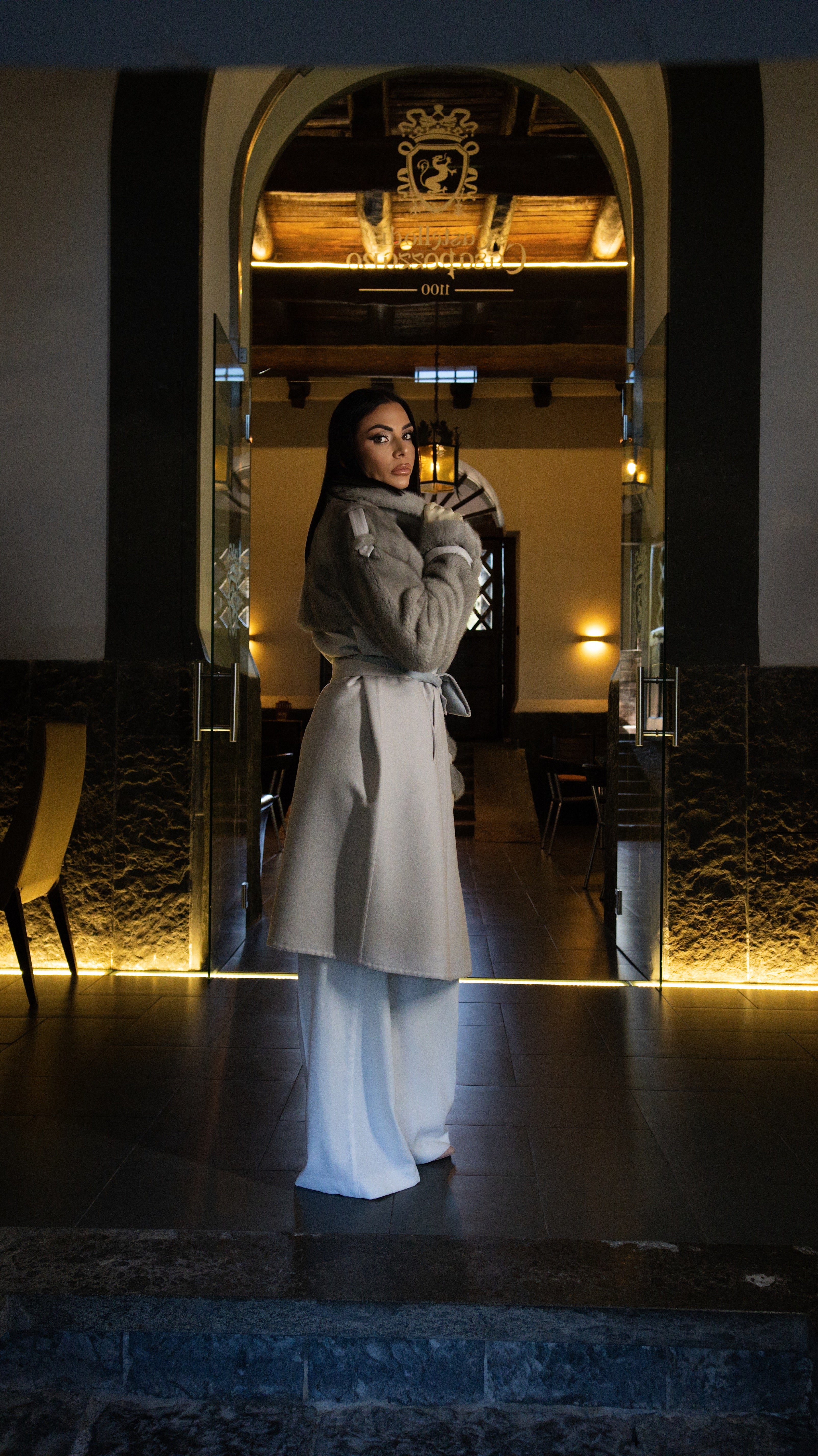 Trench in visone e cashmere