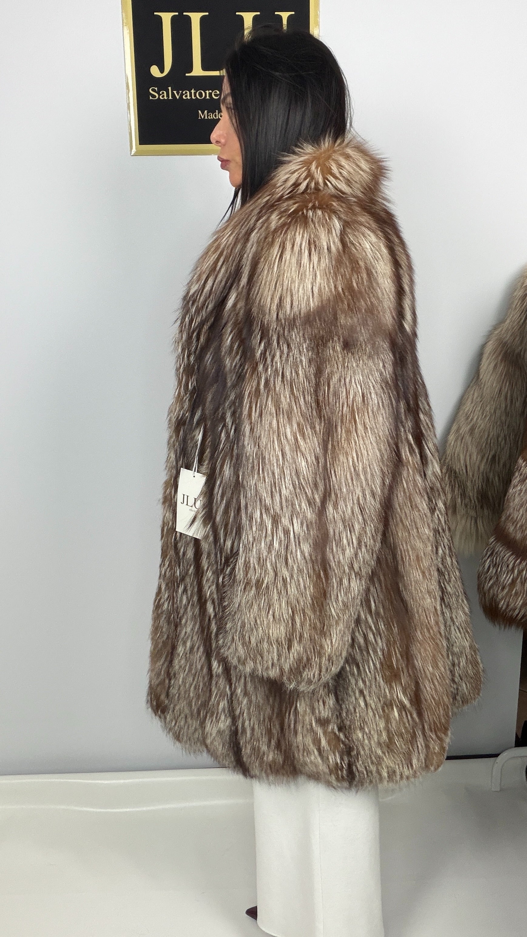 Giacca in Volpe Argentata Decolorata Bronzo – dettaglio 4
