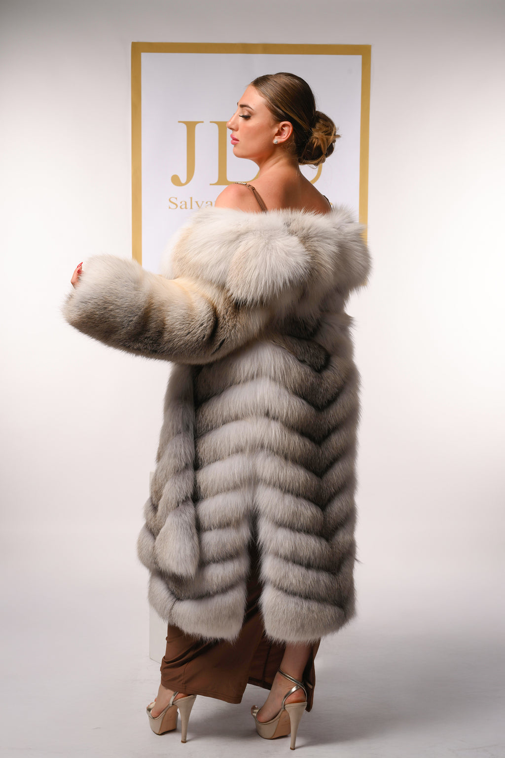 Cappotto in volpe fawn light