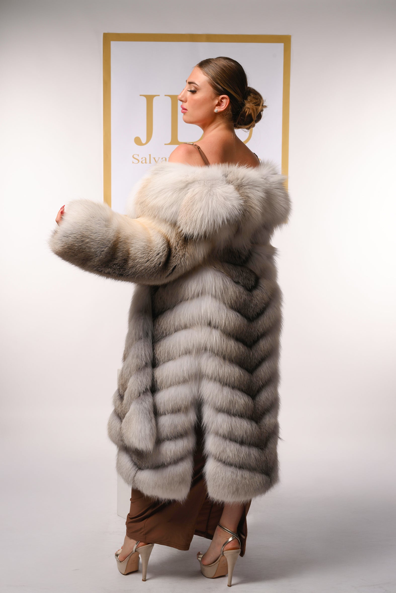 Cappotto in volpe fawn light