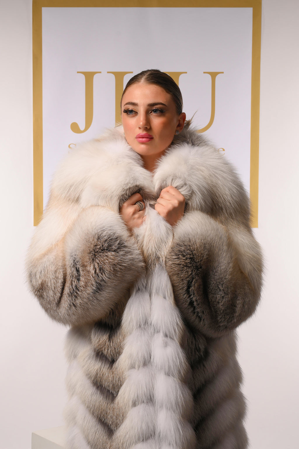 Cappotto in volpe fawn light