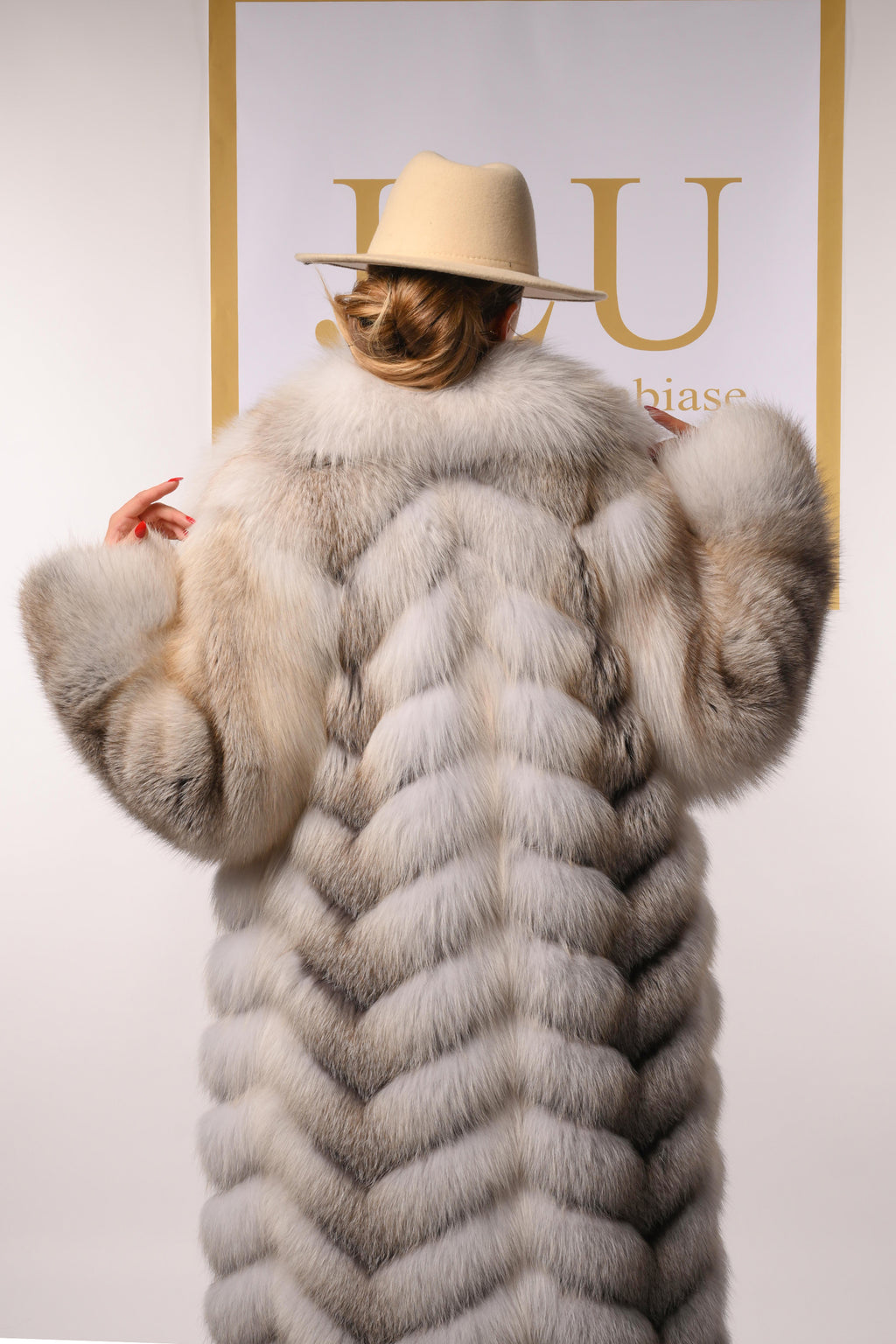 Cappotto in volpe fawn light