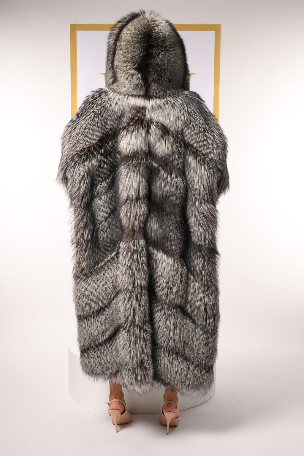 Cappotto in volpe argentata