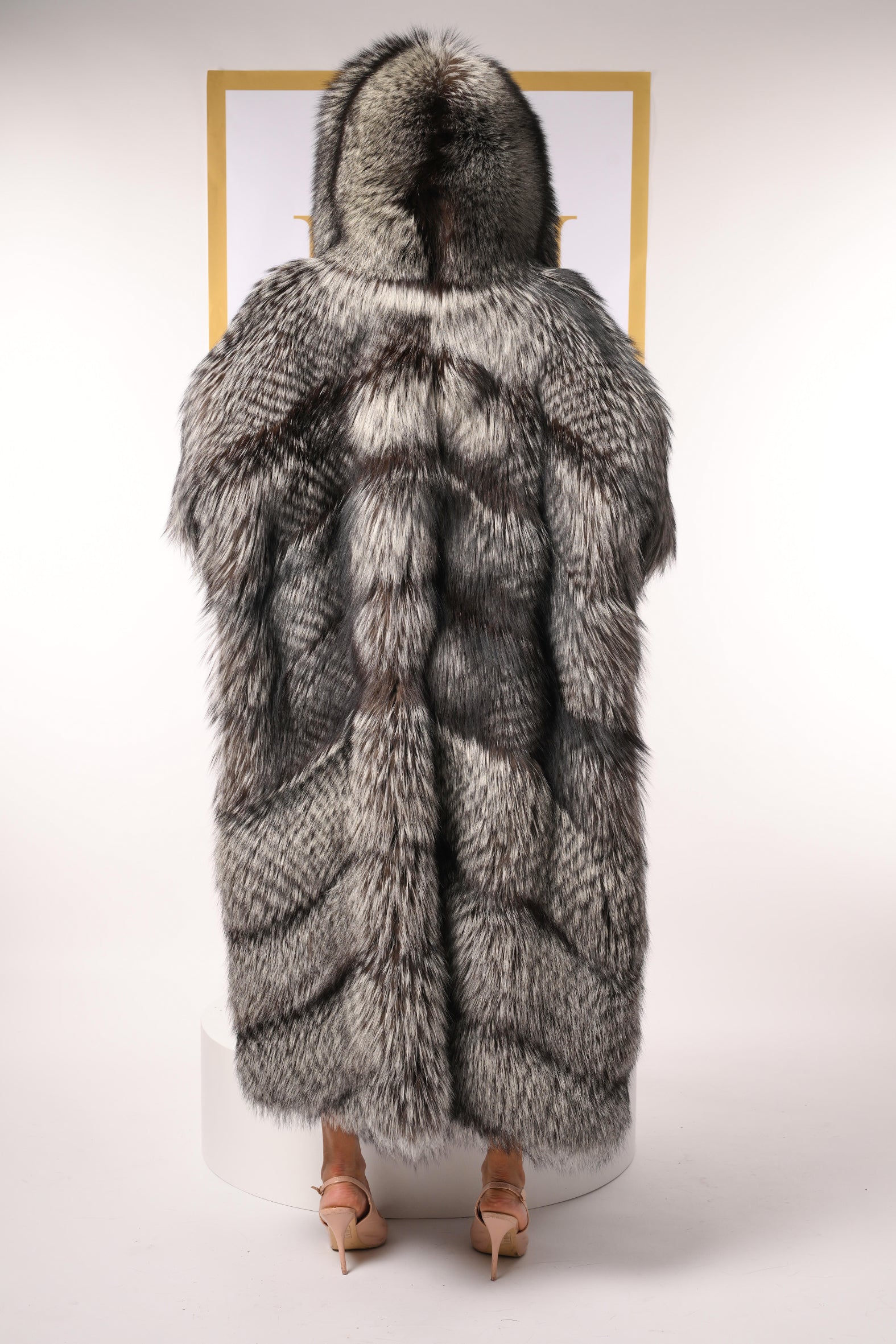 Cappotto in volpe argentata