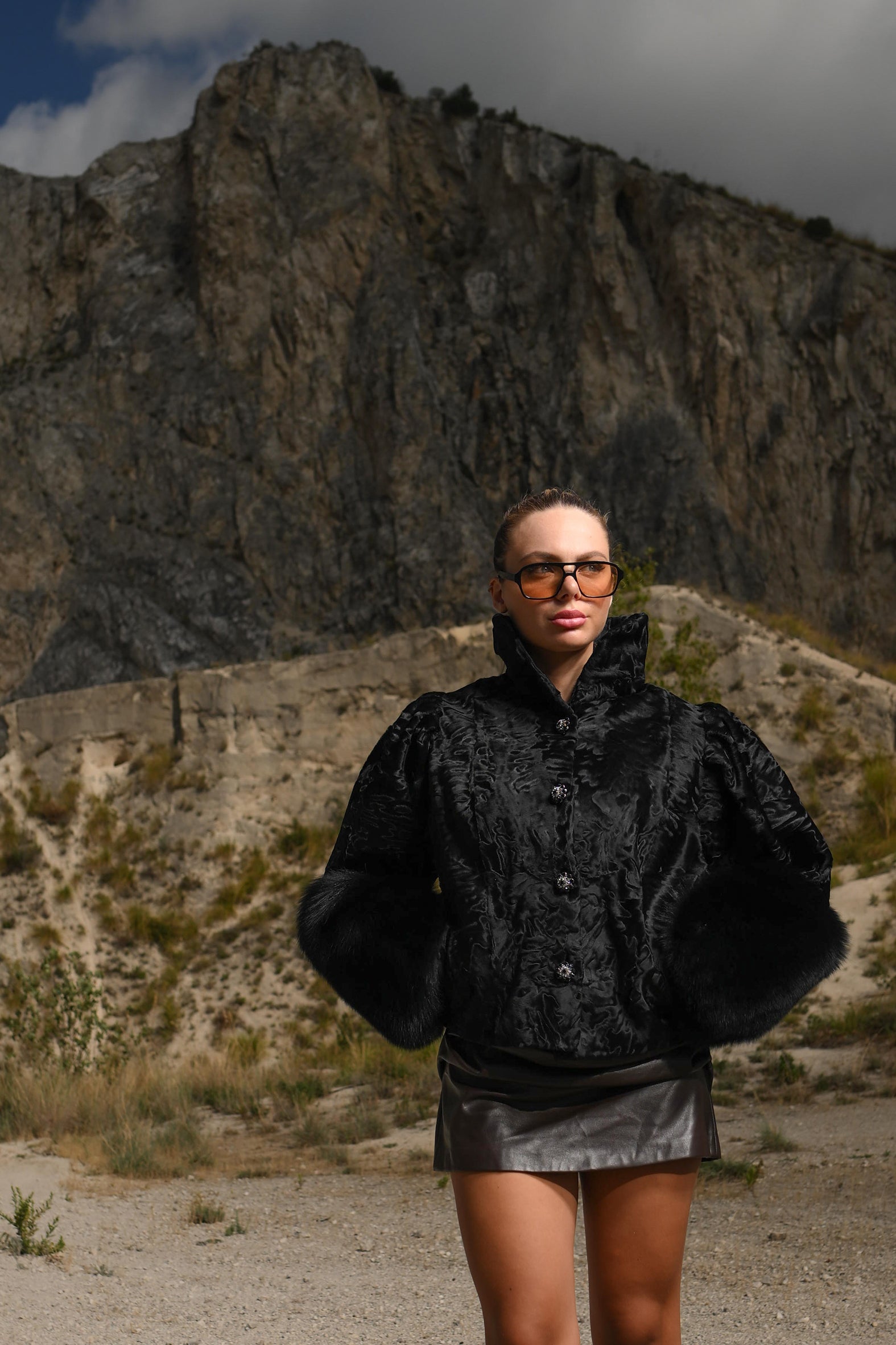 Giacca in swakara e volpe