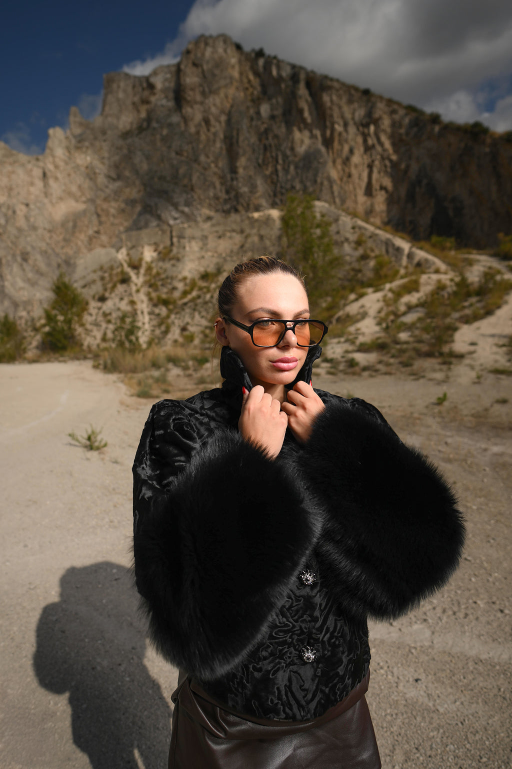 Giacca in swakara e volpe