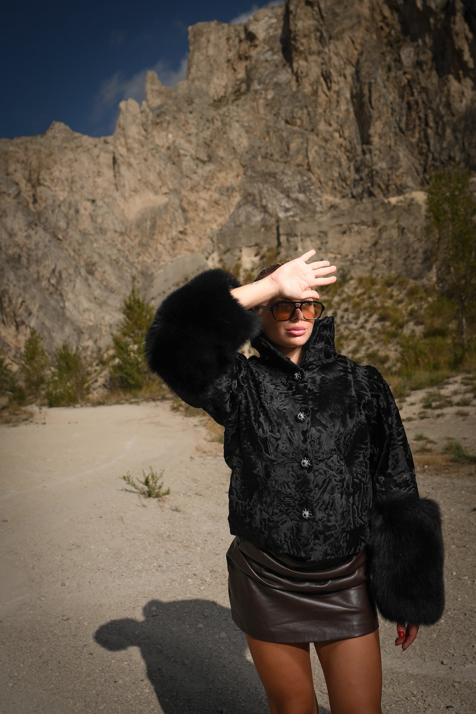 Giacca in swakara e volpe