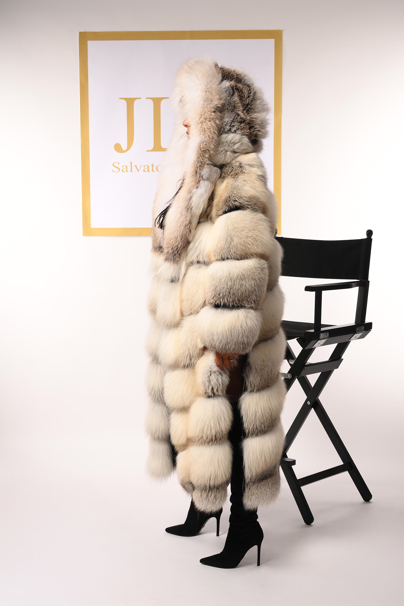 Cappotto in volpe fawn light