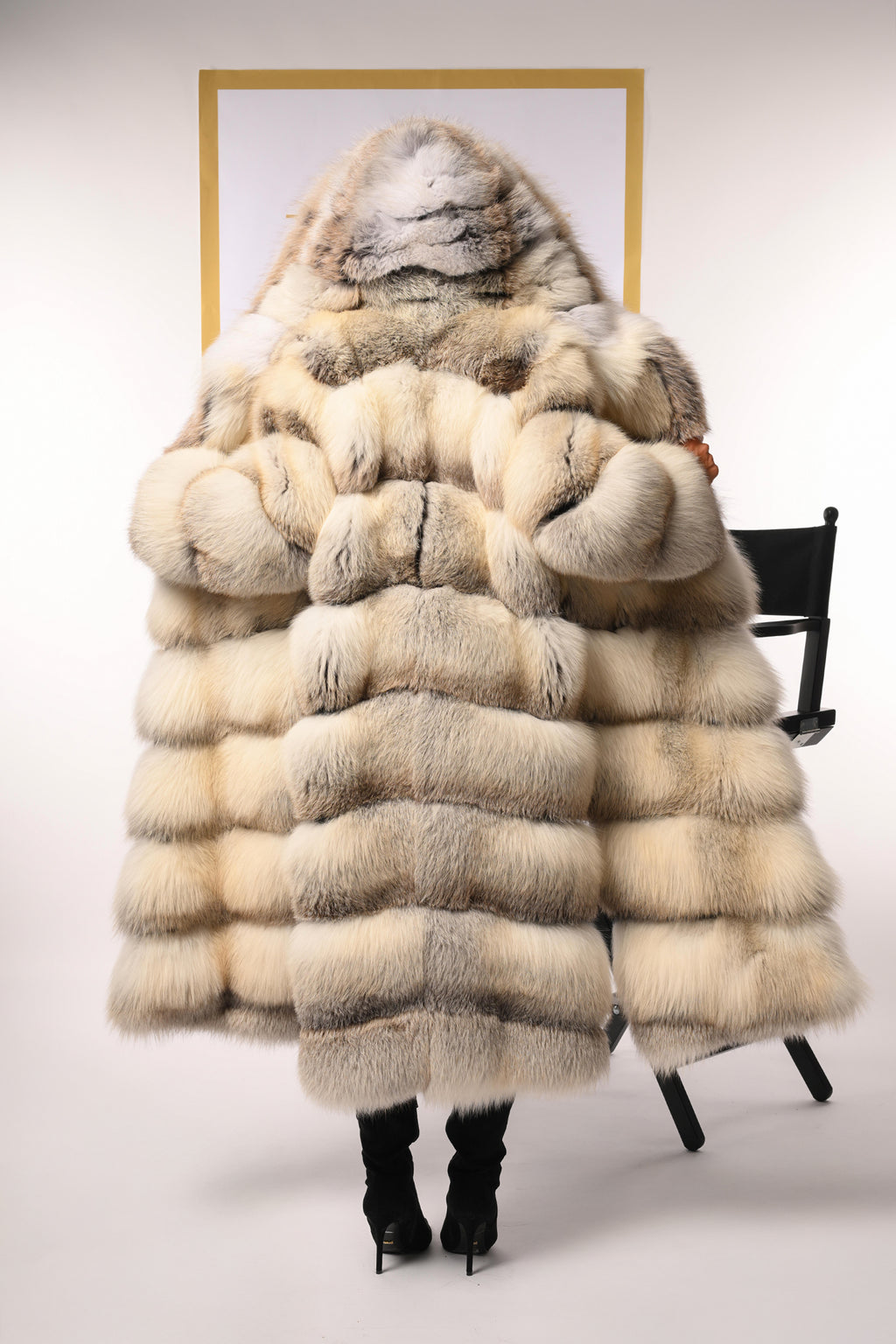 Cappotto in volpe fawn light