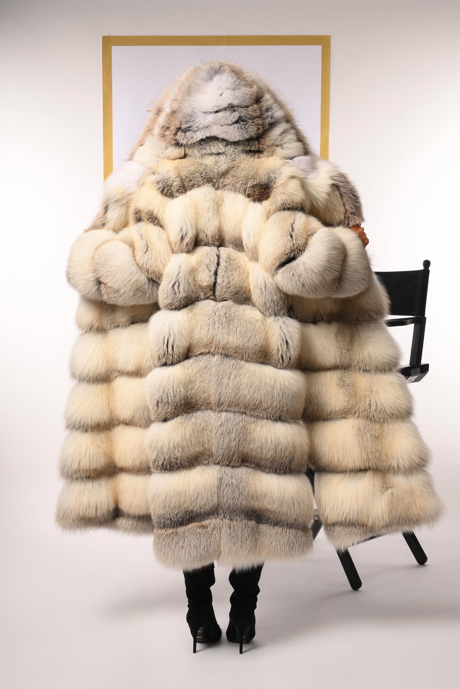 Cappotto in volpe fawn light