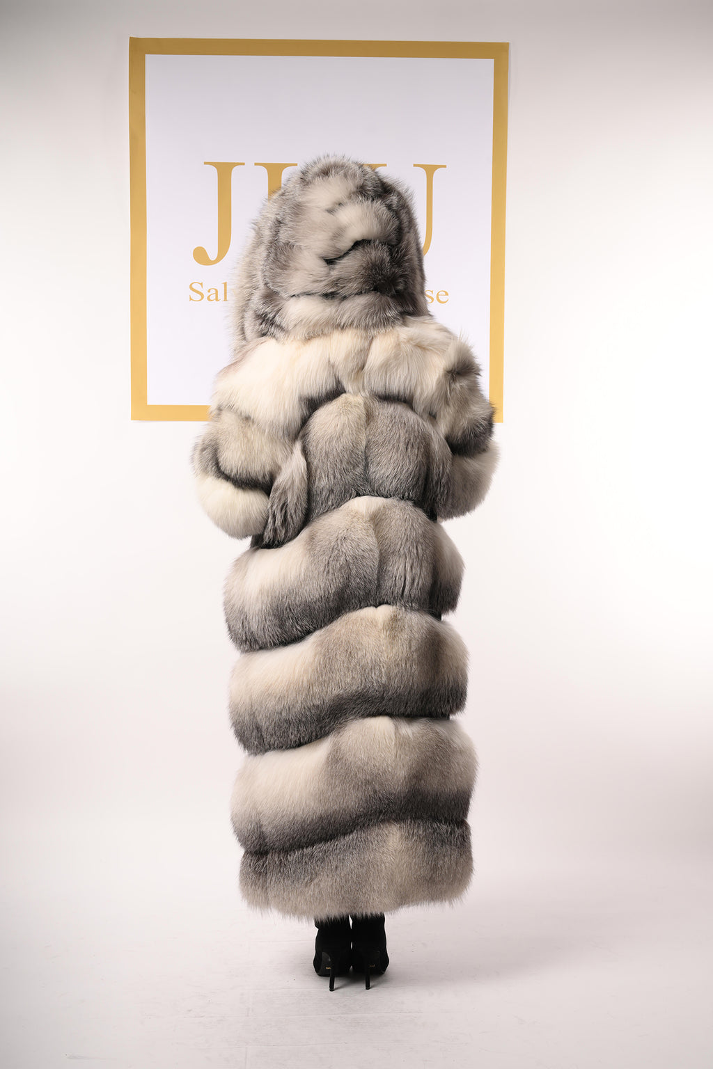 Cappotto in volpe shadow blue frost