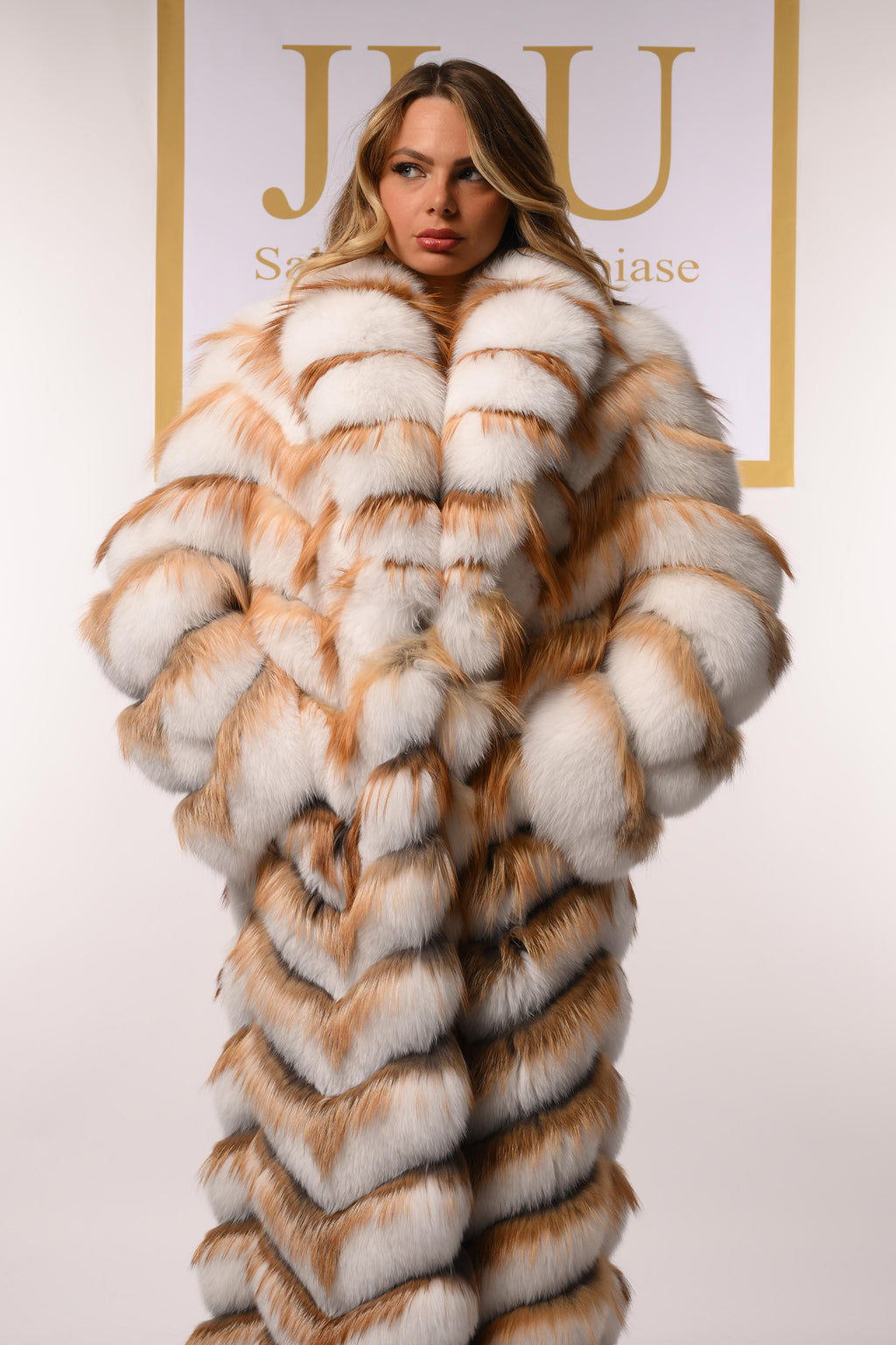 Cappotto in volpe shadow e volpe gold