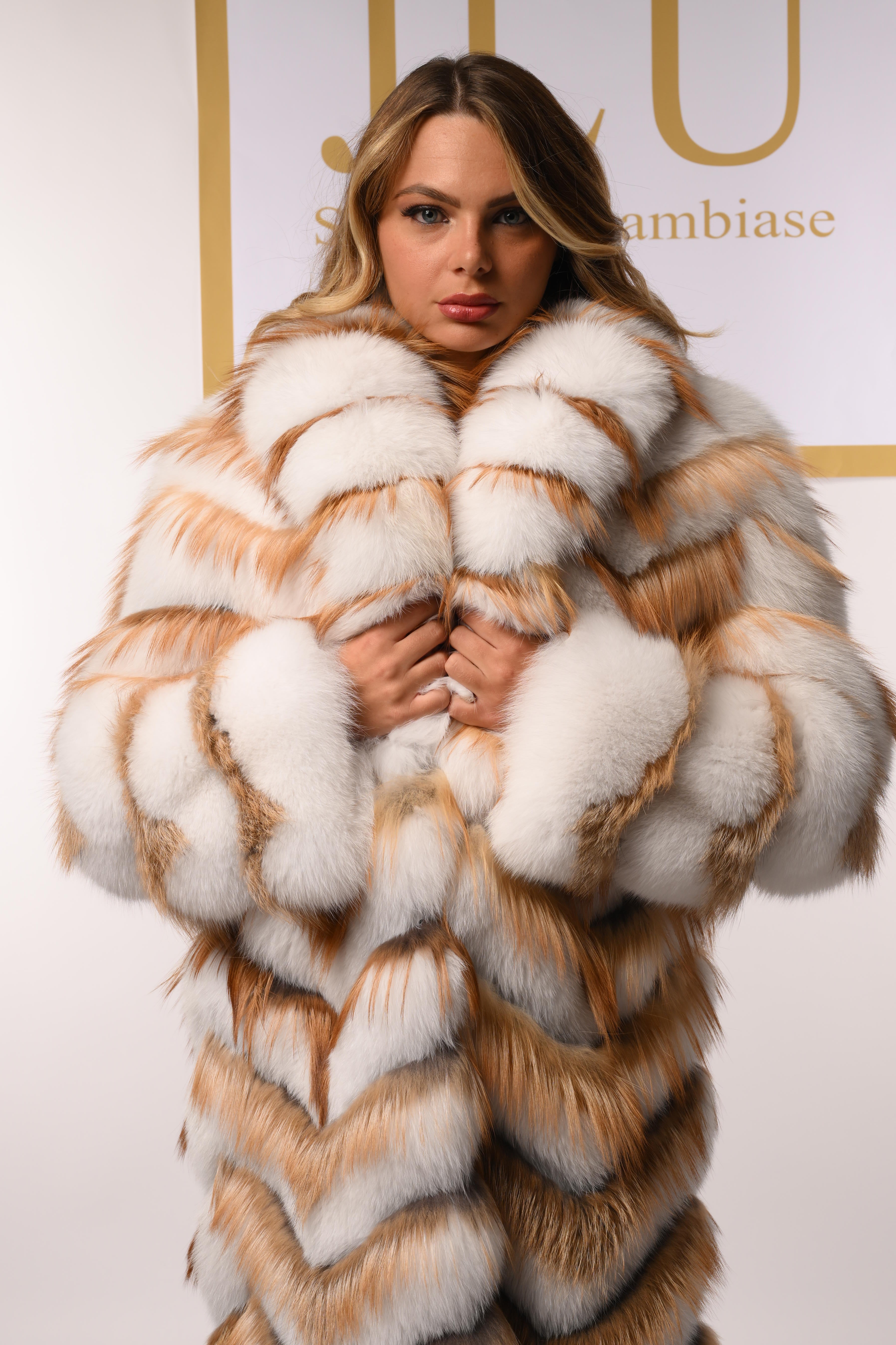 Cappotto in volpe shadow e volpe gold