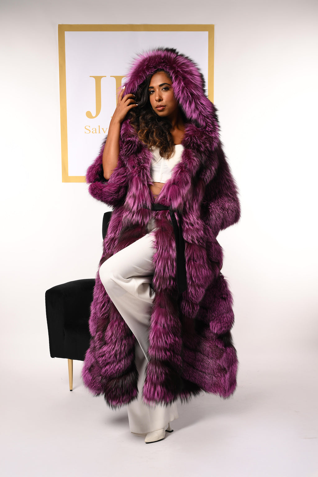 Cappotto in volpe argentata