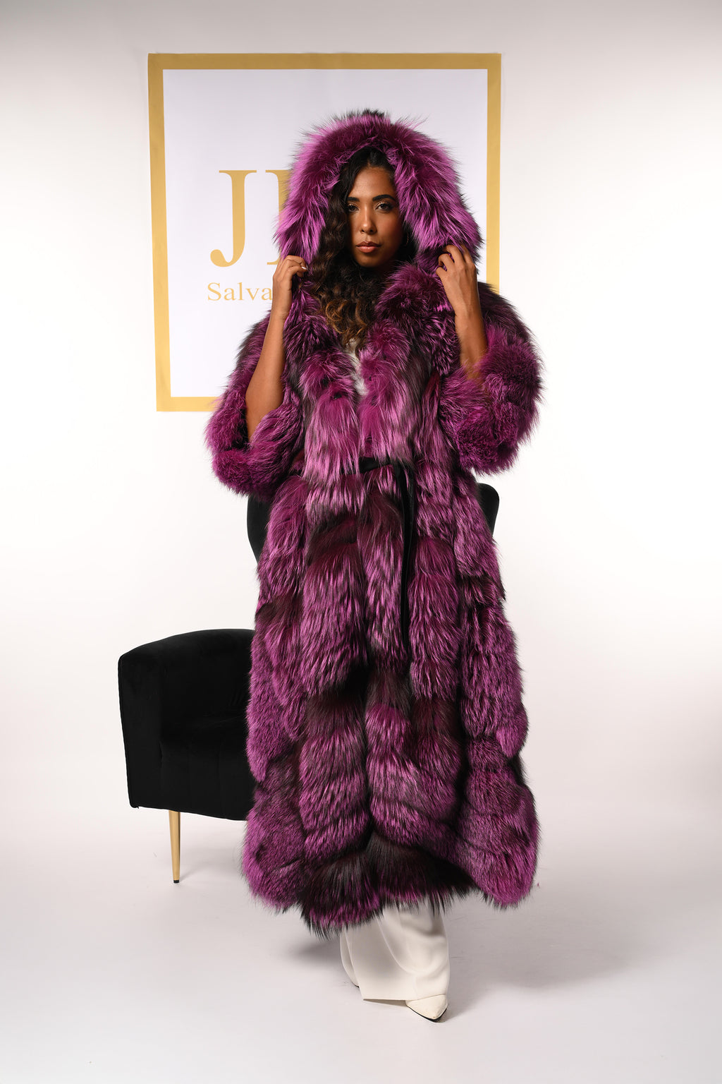 Cappotto in volpe argentata