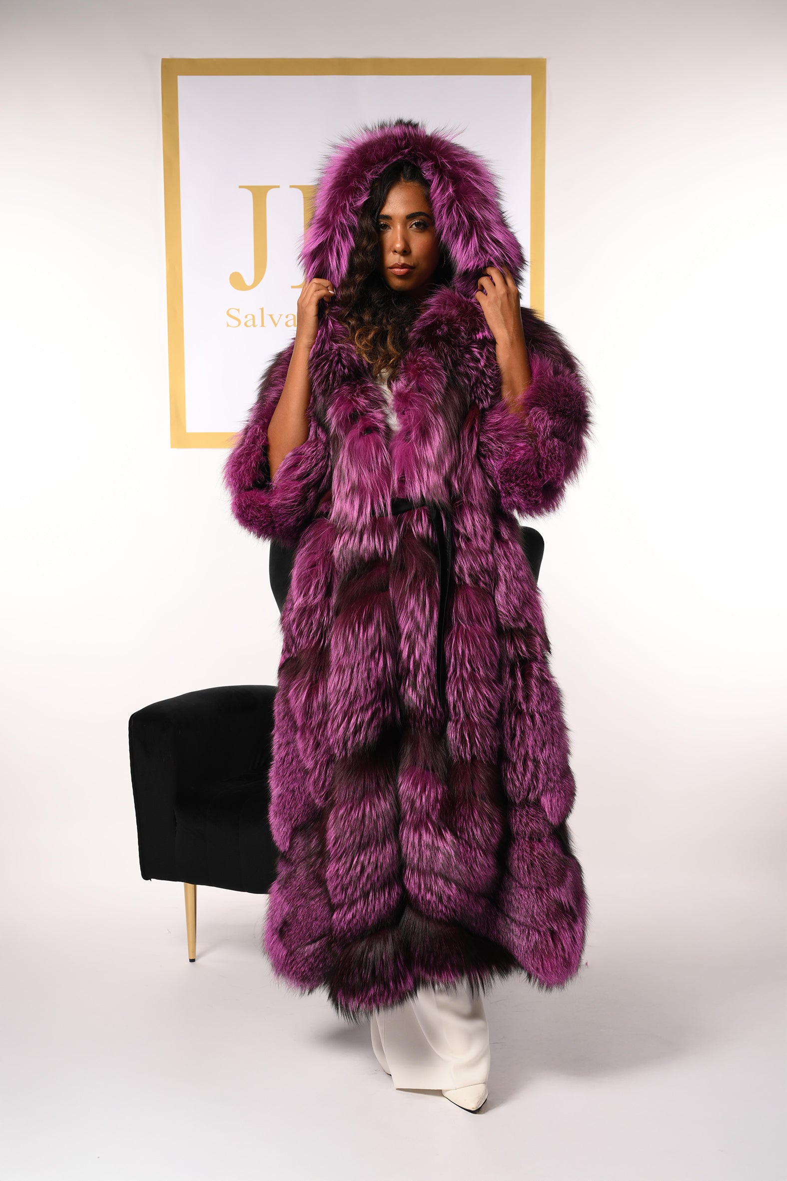 Cappotto in volpe argentata