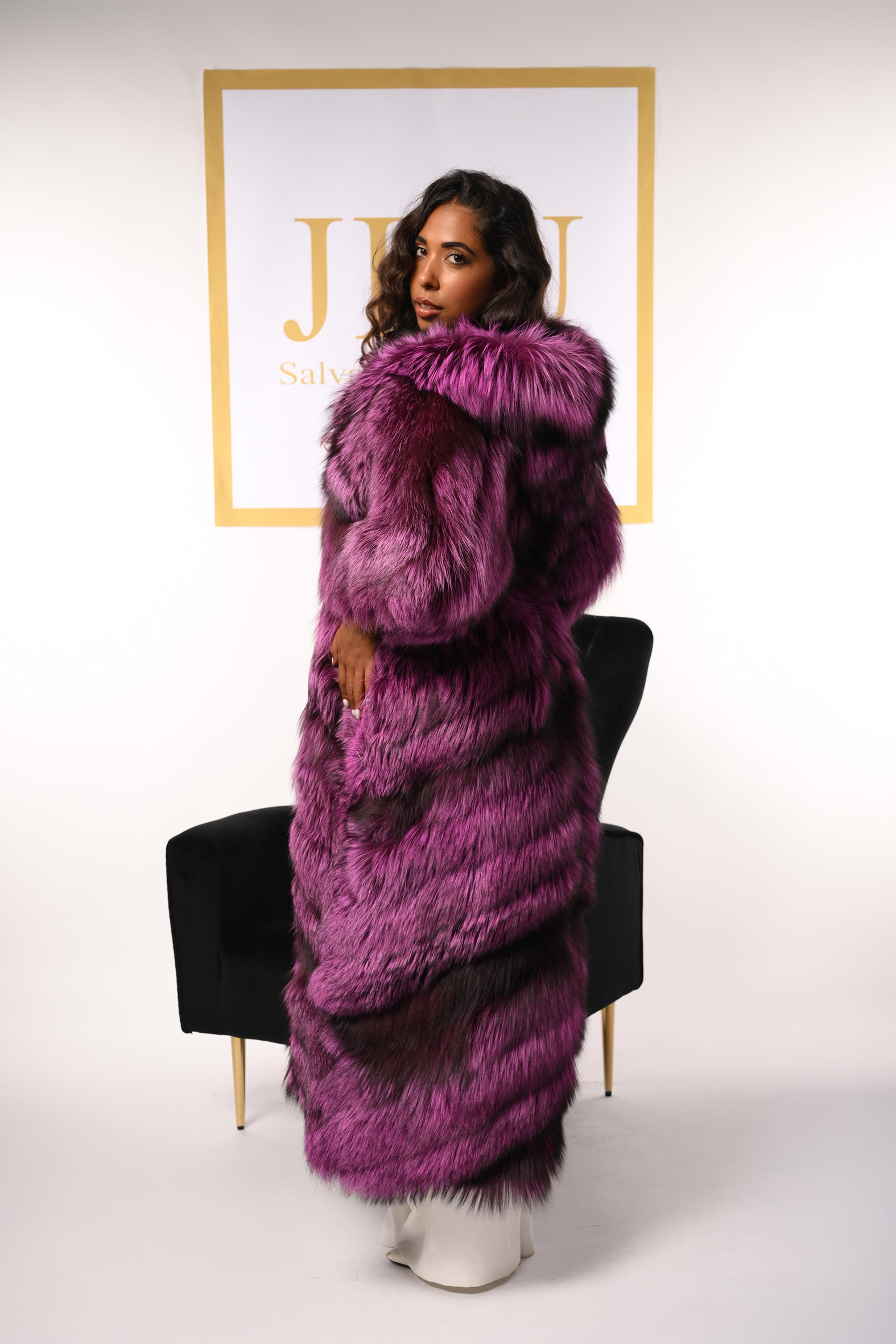 Cappotto in volpe argentata