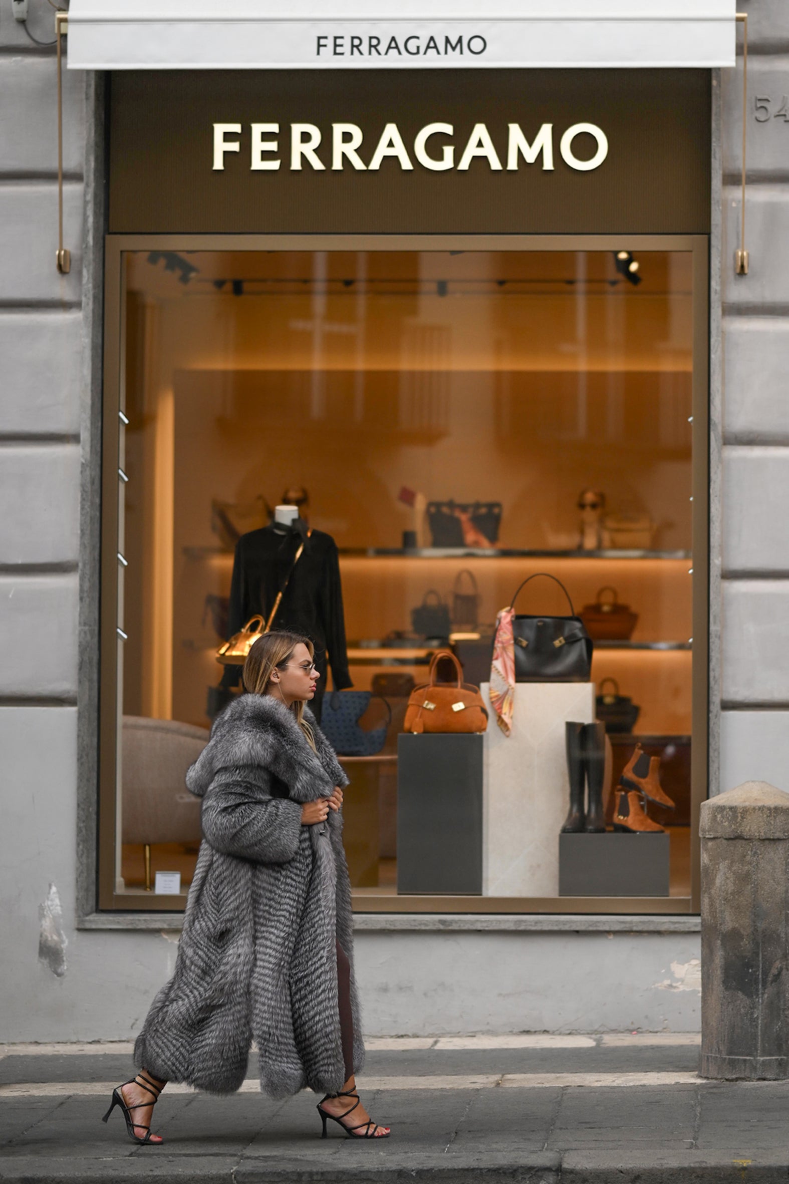 Cappotto in volpe blue frost