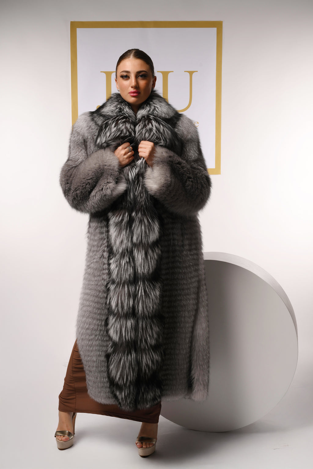 Cappotto in volpe blue frost