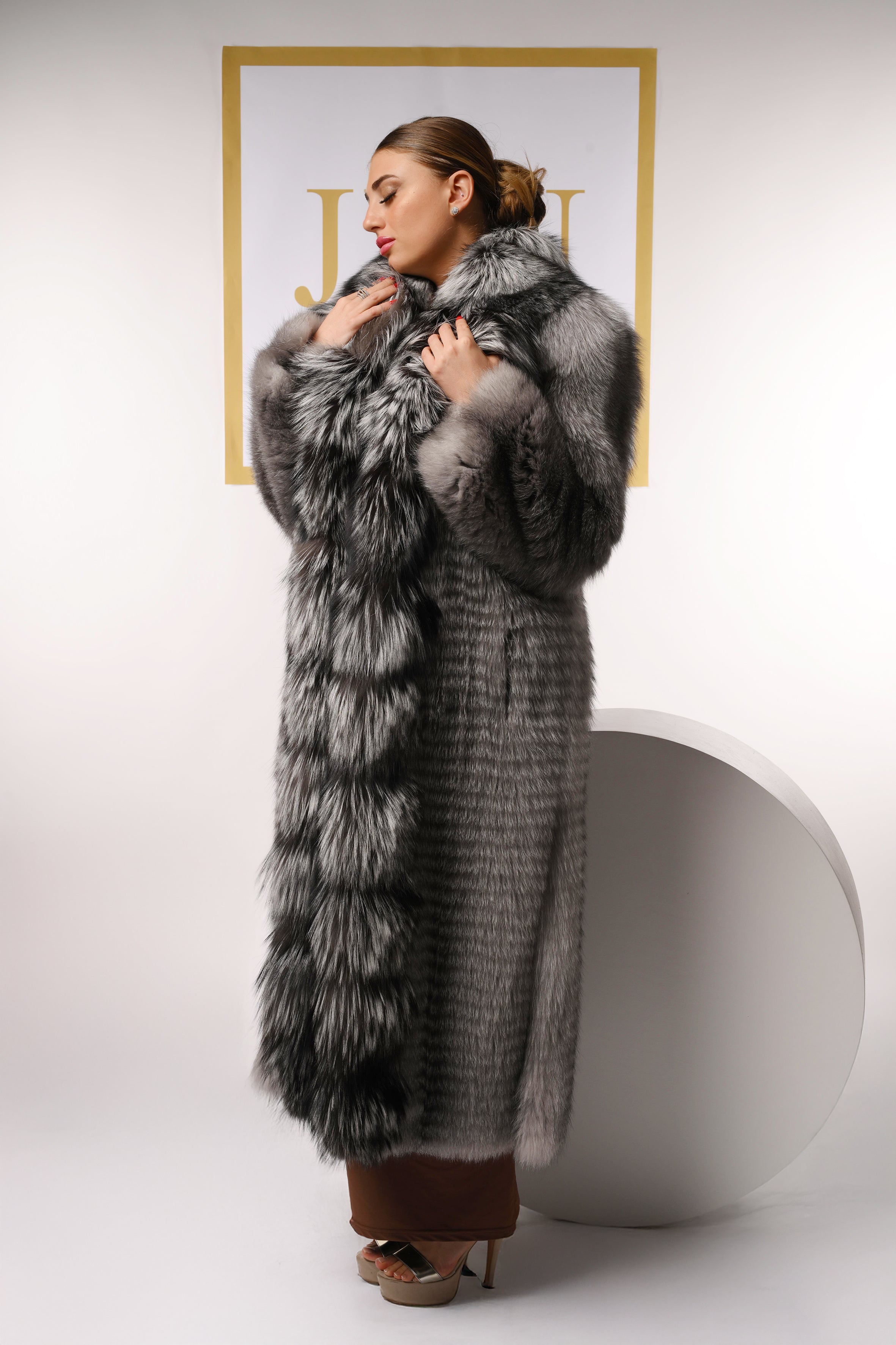 Cappotto in volpe blue frost