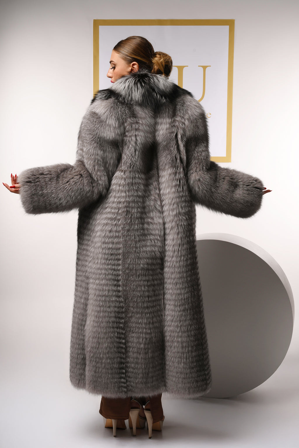 Cappotto in volpe blue frost