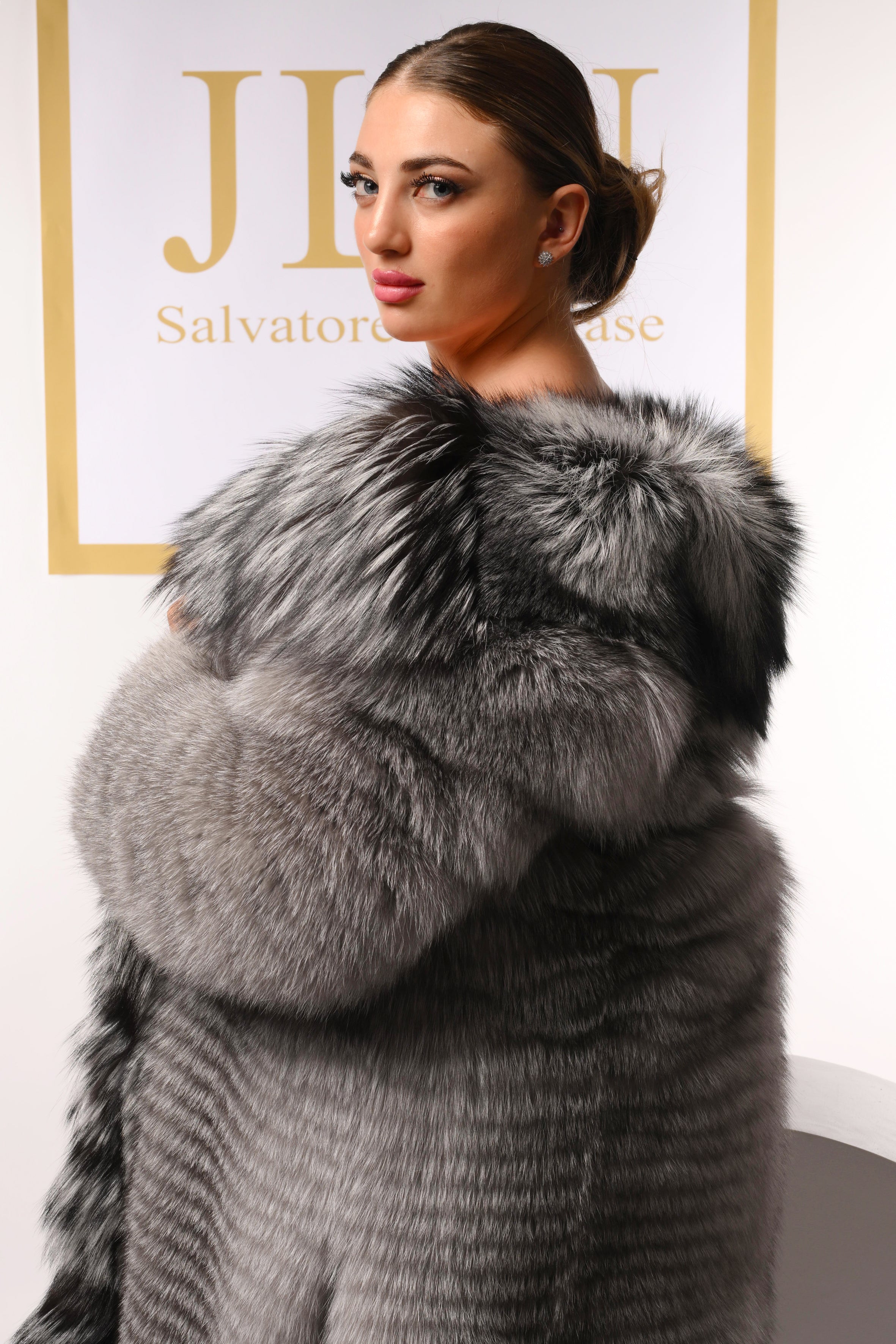 Cappotto in volpe blue frost