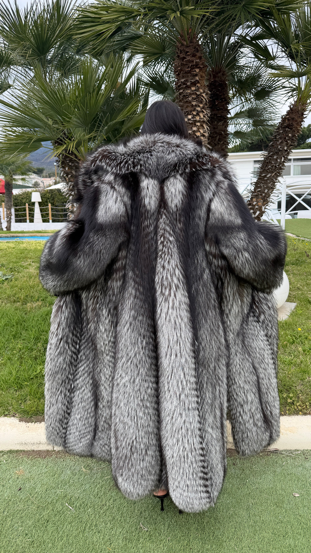 Cappotto in volpe argentata filettata – dettaglio 5
