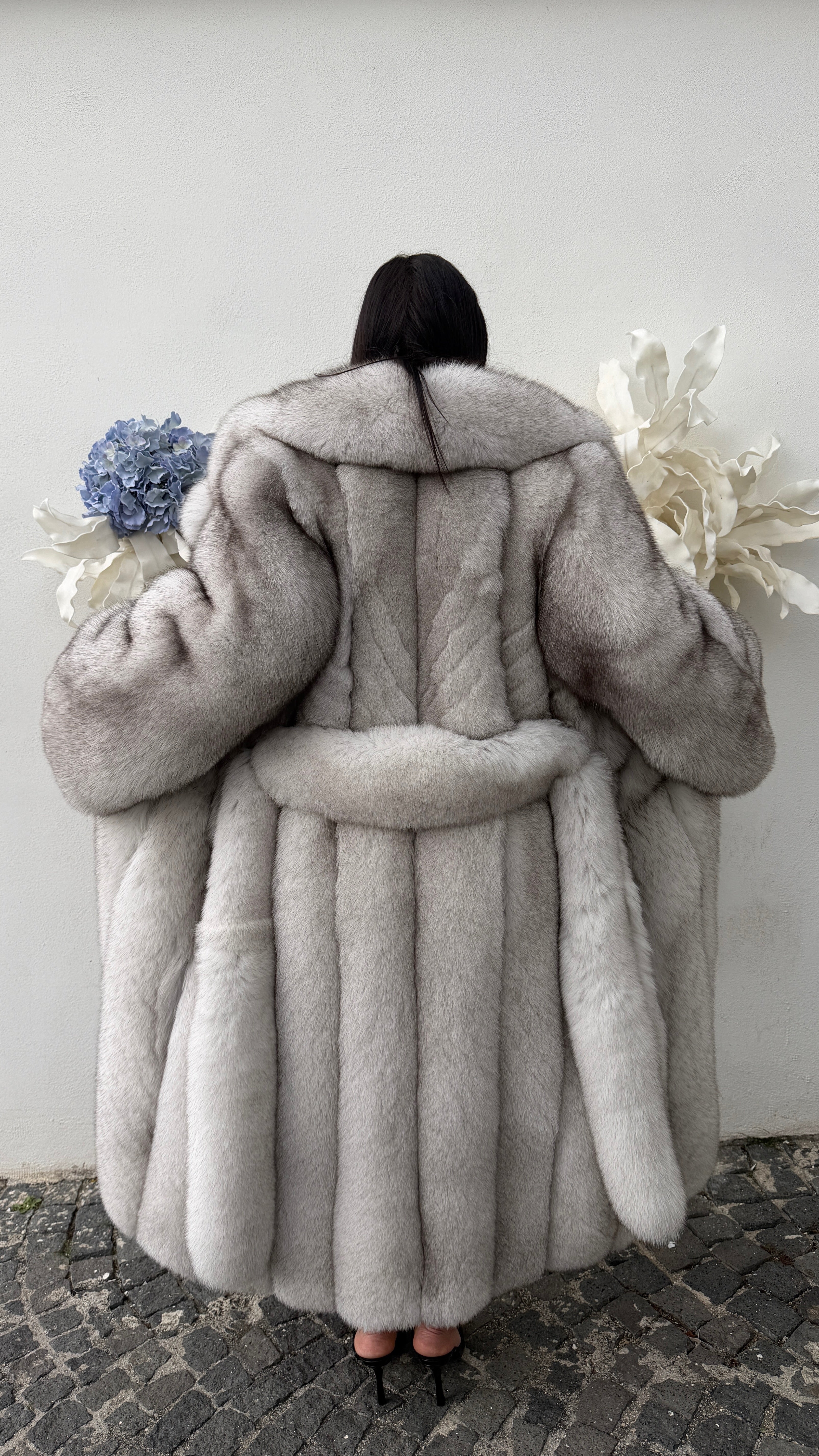 Cappotto in Volpe di Groenlandia Pelle Intera con Collo e Bavero – dettaglio 5