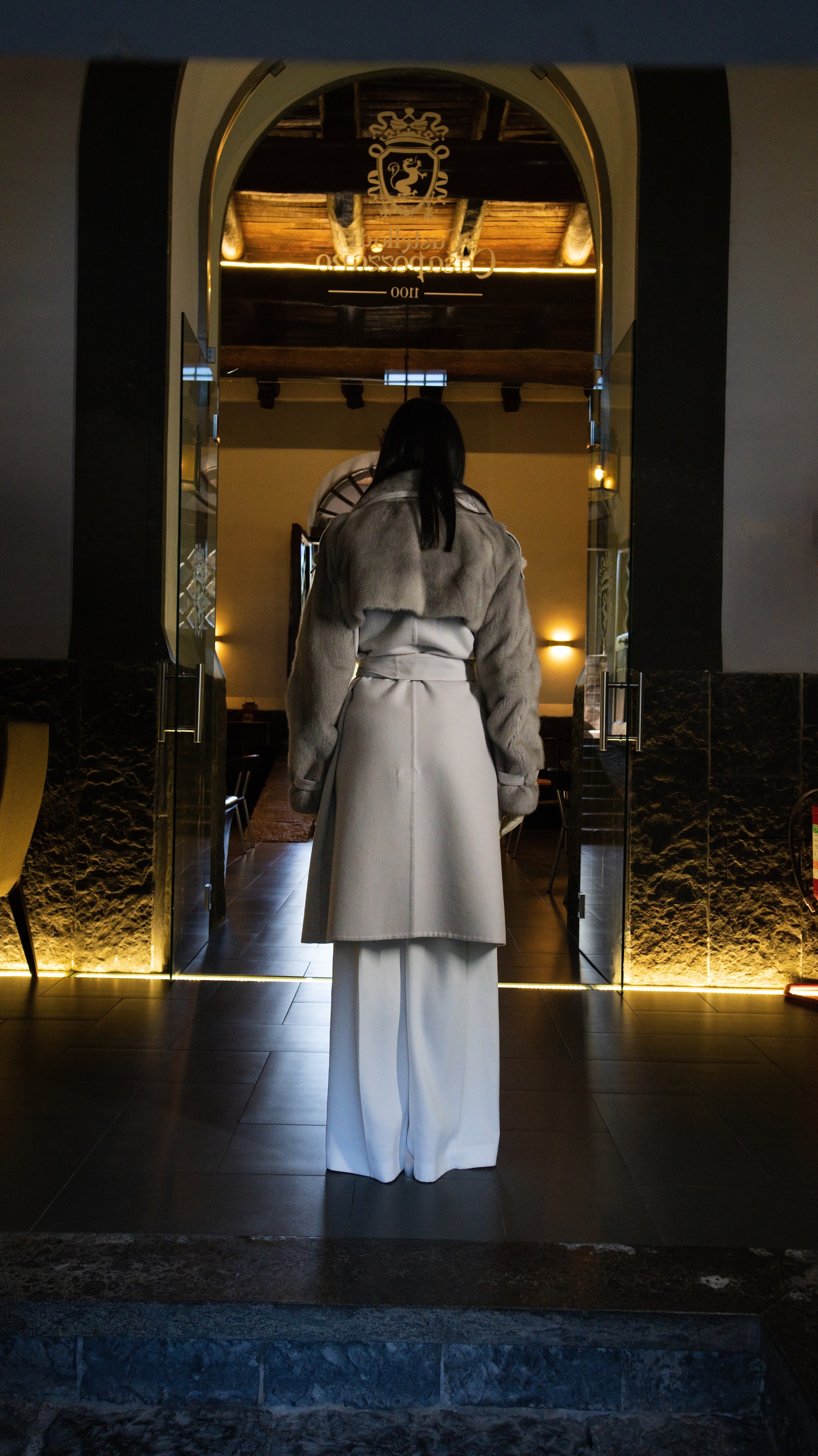 Trench in visone e cashmere