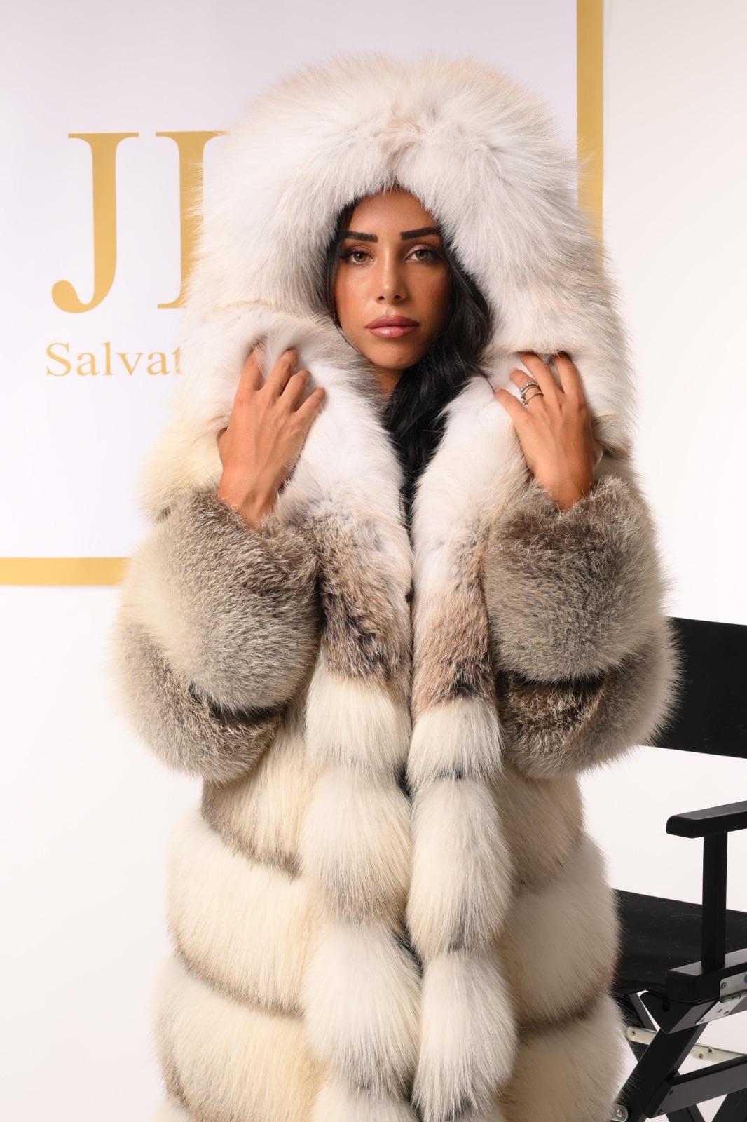 Cappotto in volpe fawn light