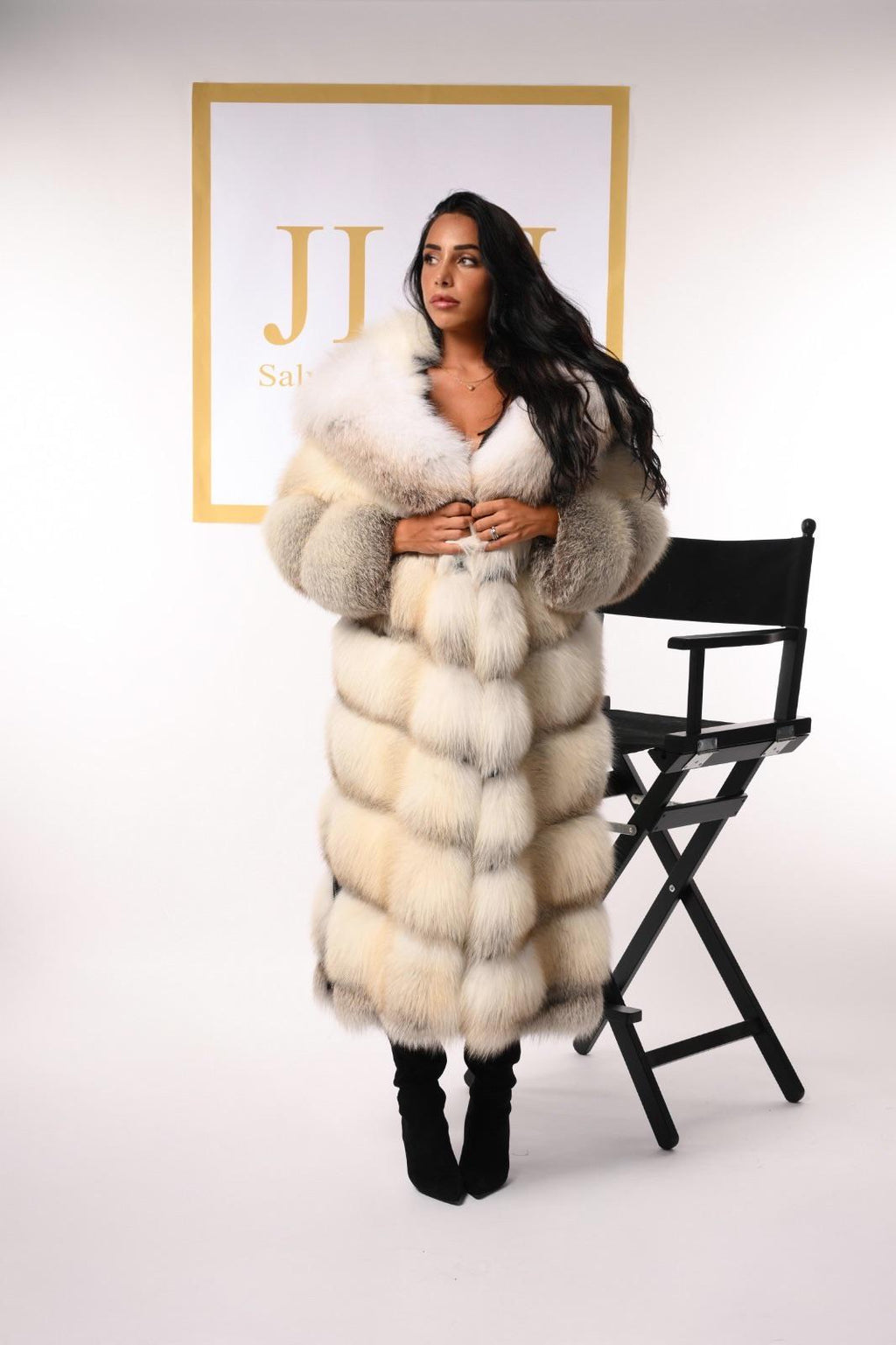 Cappotto in volpe fawn light