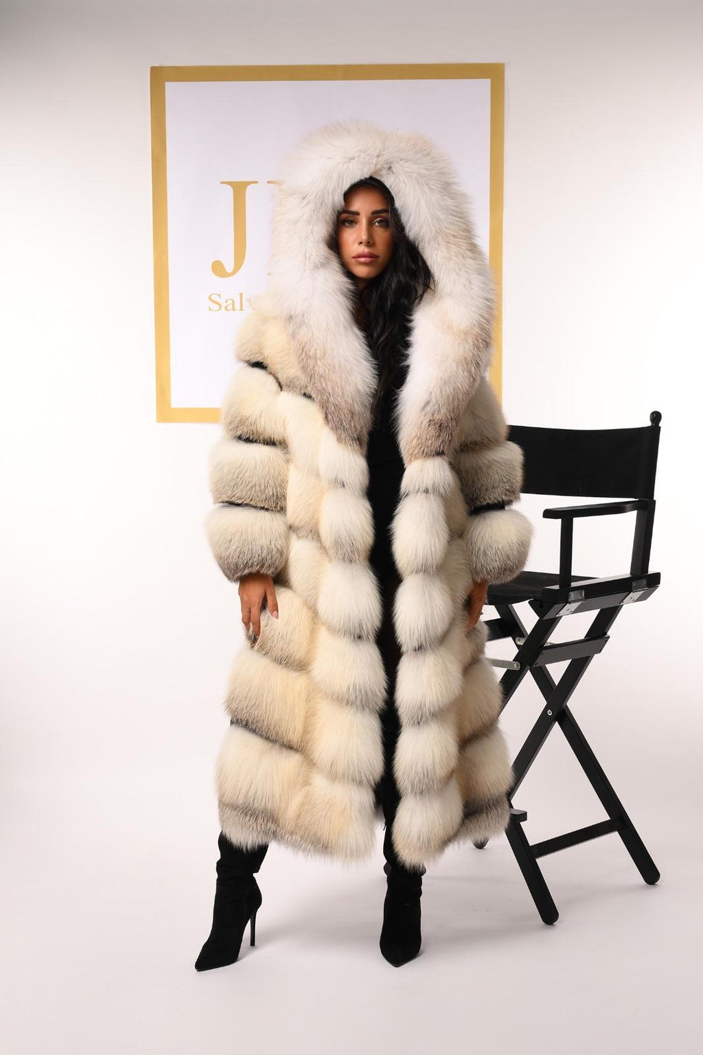 Cappotto in volpe fawn light